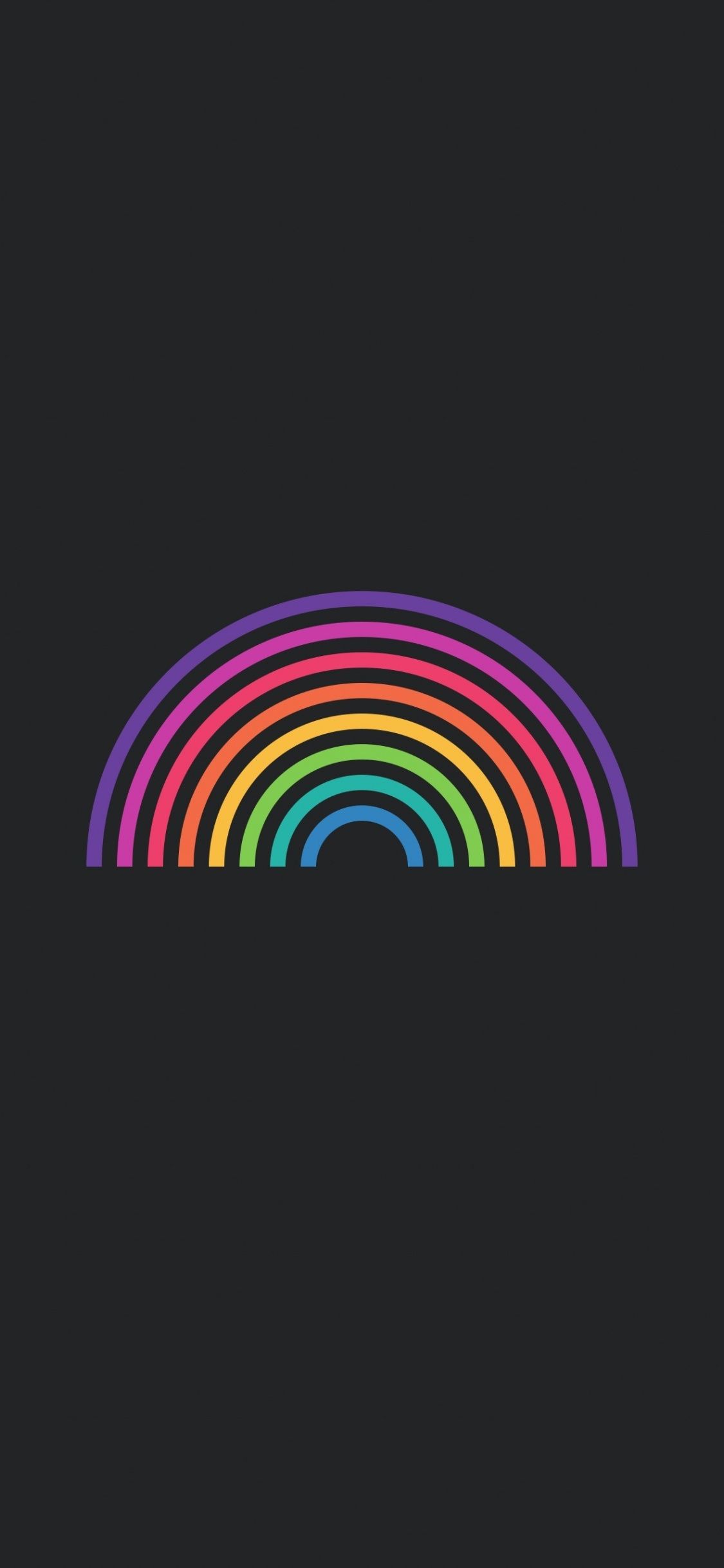 arcobaleno minimal sfondo scuro, 1125x2436 Verticale, iPhone