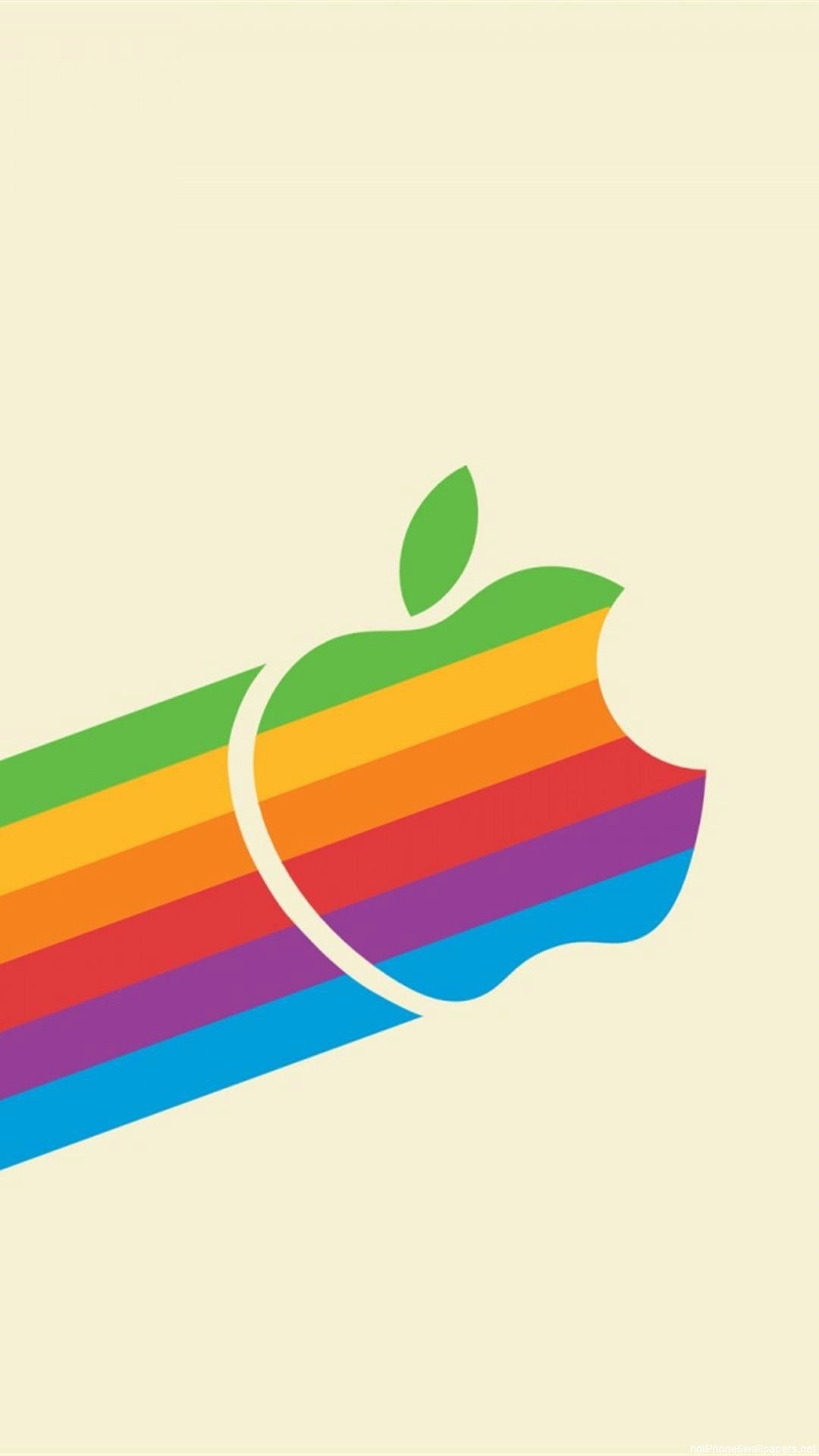logo Apple arcobaleno vintage, azienda tech, 1080x1920 Verticale, iPhone Plus
