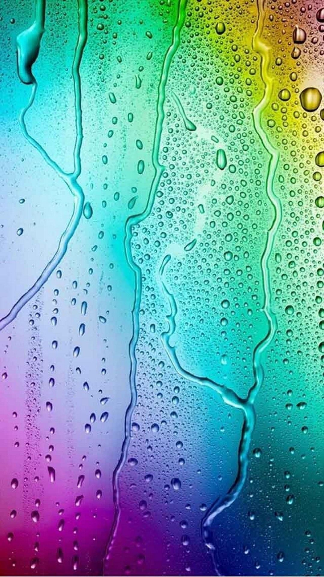 Gocce d'acqua arcobaleno vetro, 1080x1920 Full HD Verticale, iPhone Pro