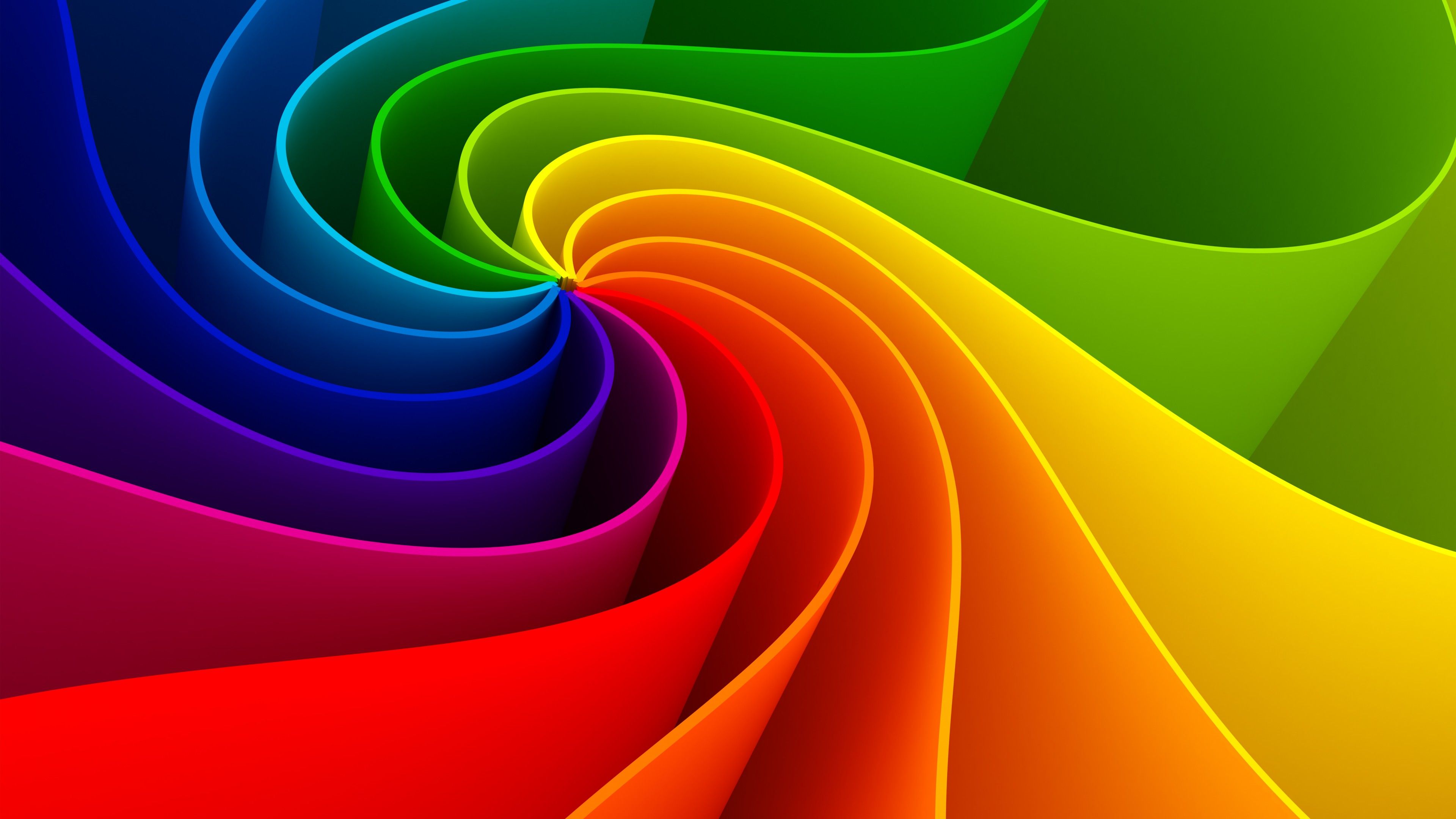 Spirale astratta arcobaleno colorata, 3840x2160 4K Ultra HD, Monitor 4K