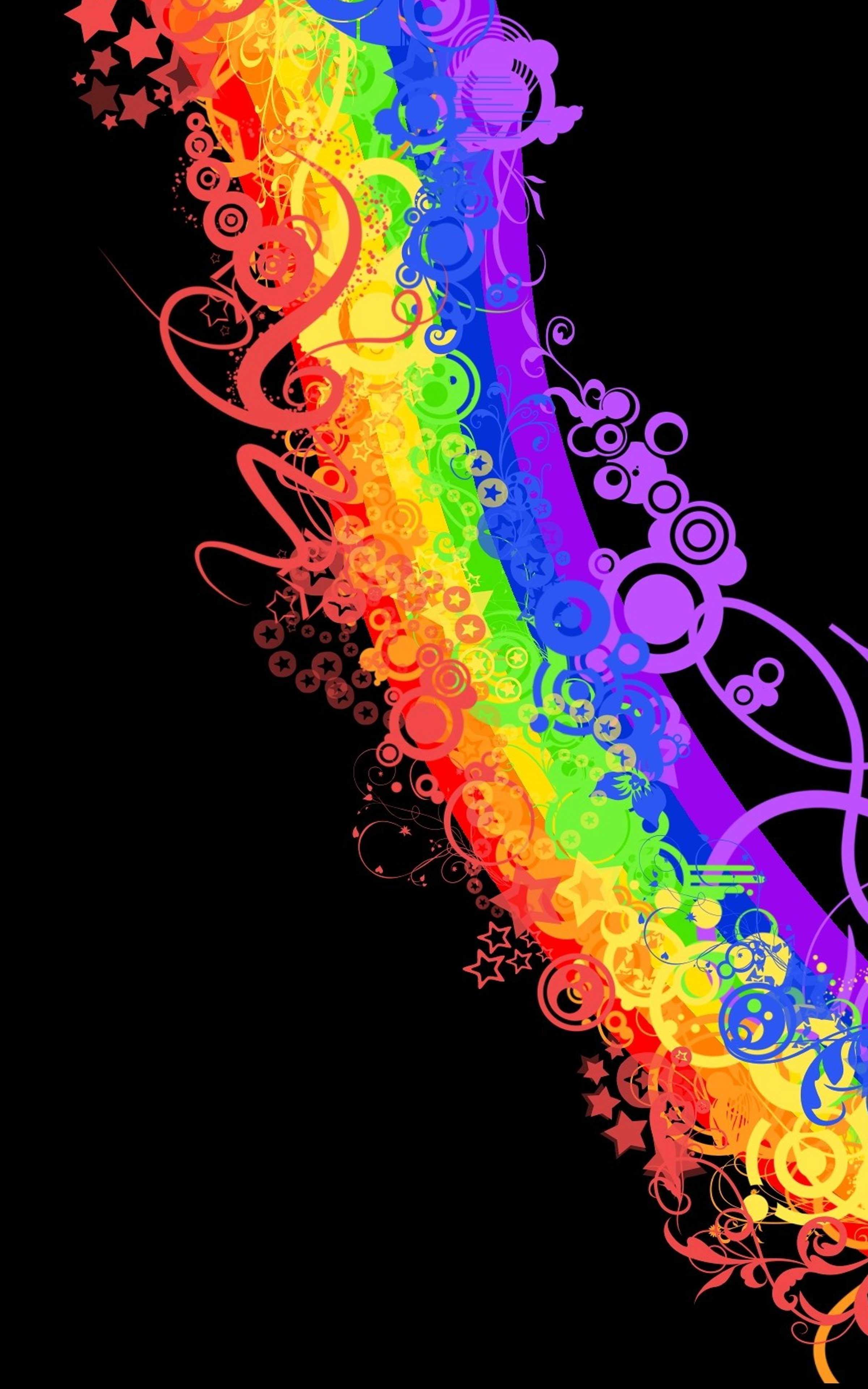 Arcobaleno astratto con decori, 2400x3840 Verticale, Mobile