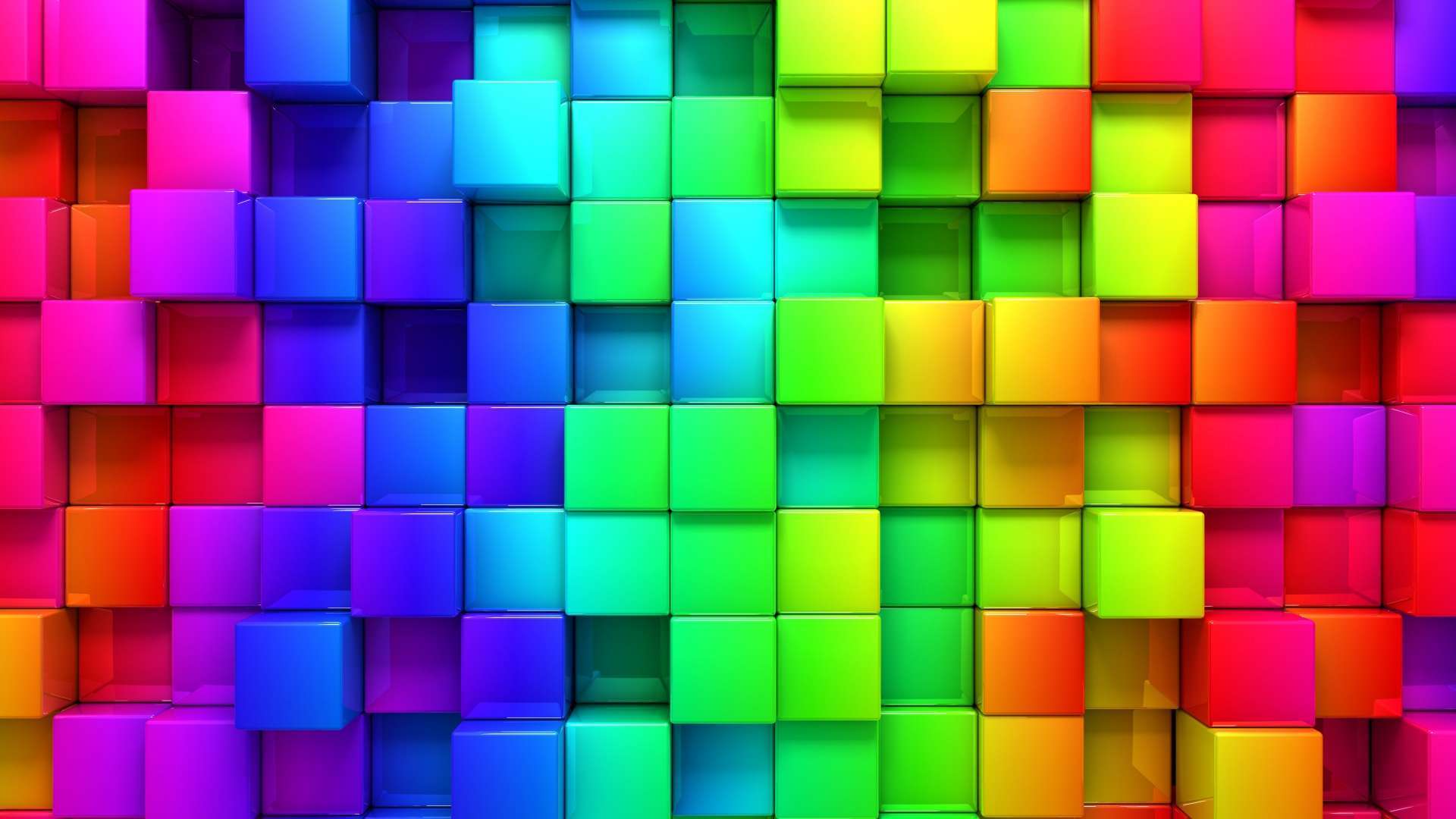 Cubi 3D arcobaleno colorati, 1920x1080 1080p, Desktop