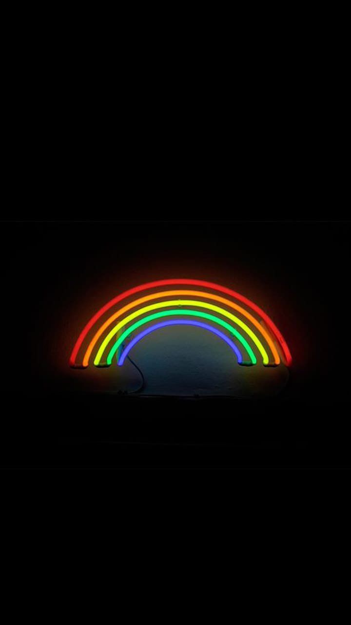 Arcobaleno neon su nero, 720x1280 Verticale, Telefono