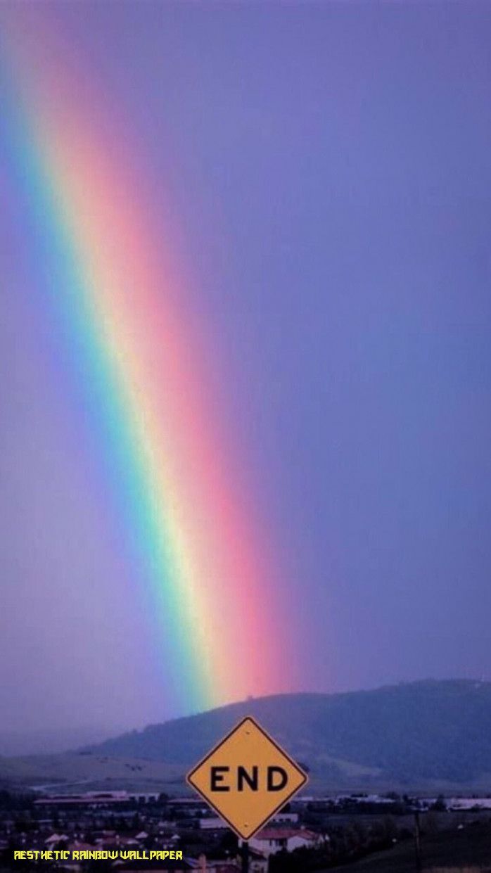 Arcobaleno cielo con cartello END, 698x1241 Verticale, Android