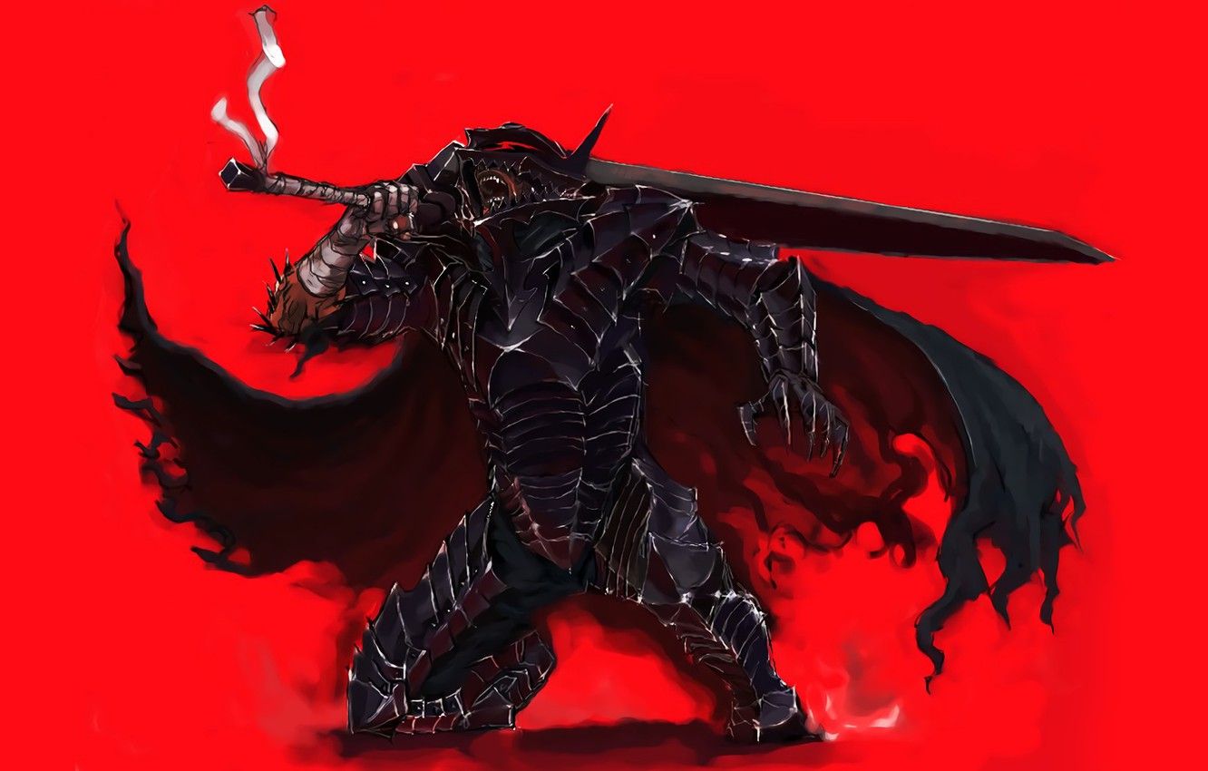 Guerriero Berserk armatura nera, 1332x850 HD, Desktop