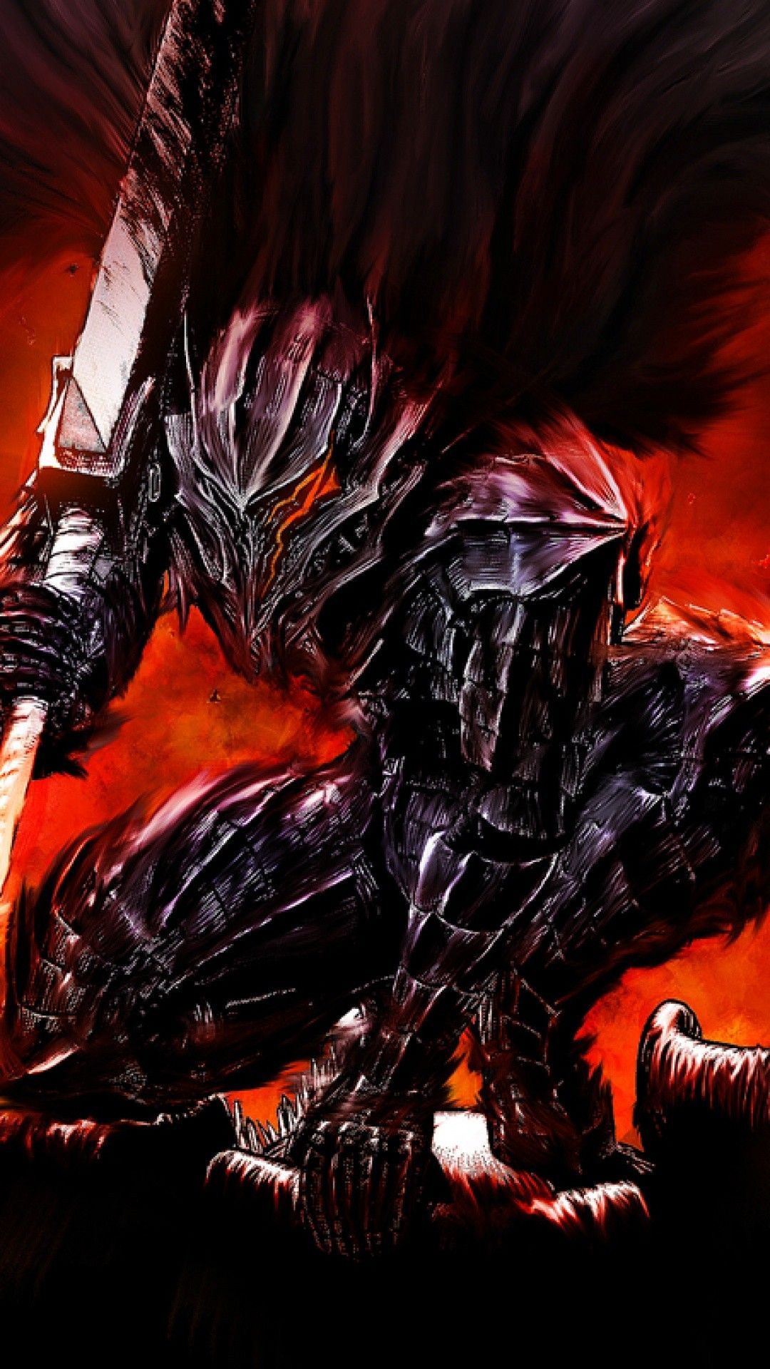 Guts armatura Berserker Berserk, manga dark fantasy, 1080x1920 Full HD Verticale, iPhone