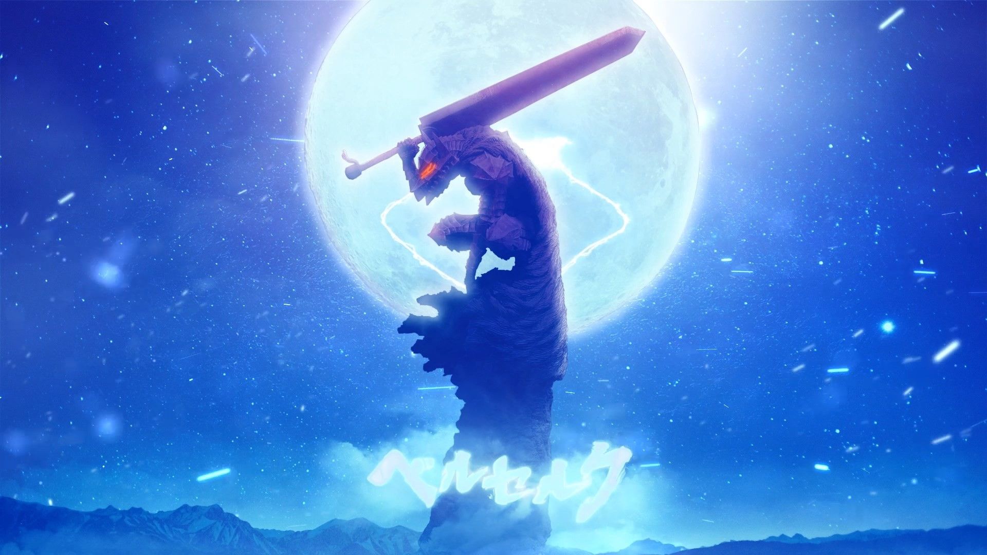 Guerriero Berserk luna blu, 1920x1080 Full HD, PC Desktop