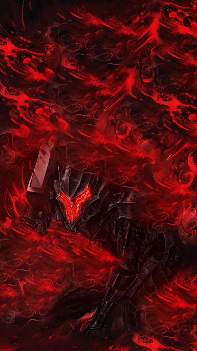 Guts armatura Berserker rossa, 750x1335 Full HD Verticale, Smartphone