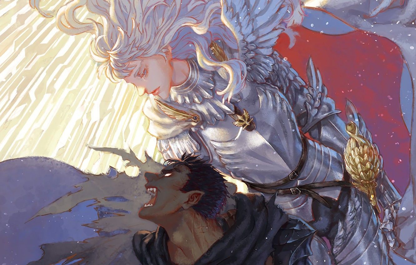 Griffith armato e Guts, Berserk, 1332x850 HD, ROG Asus Laptop