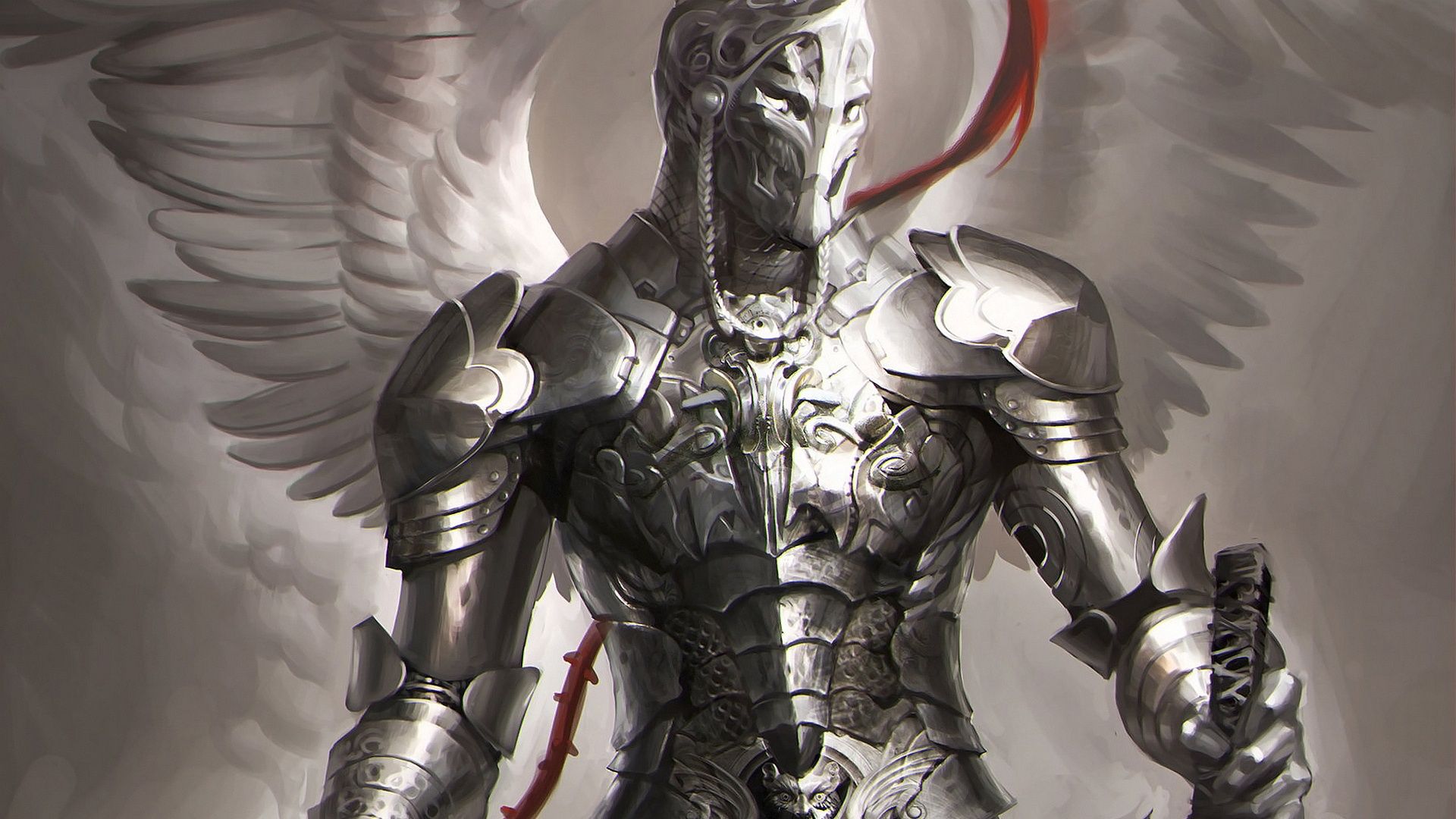 Guerriero angelico armatura argento, 1920x1080 Full HD, Desktop