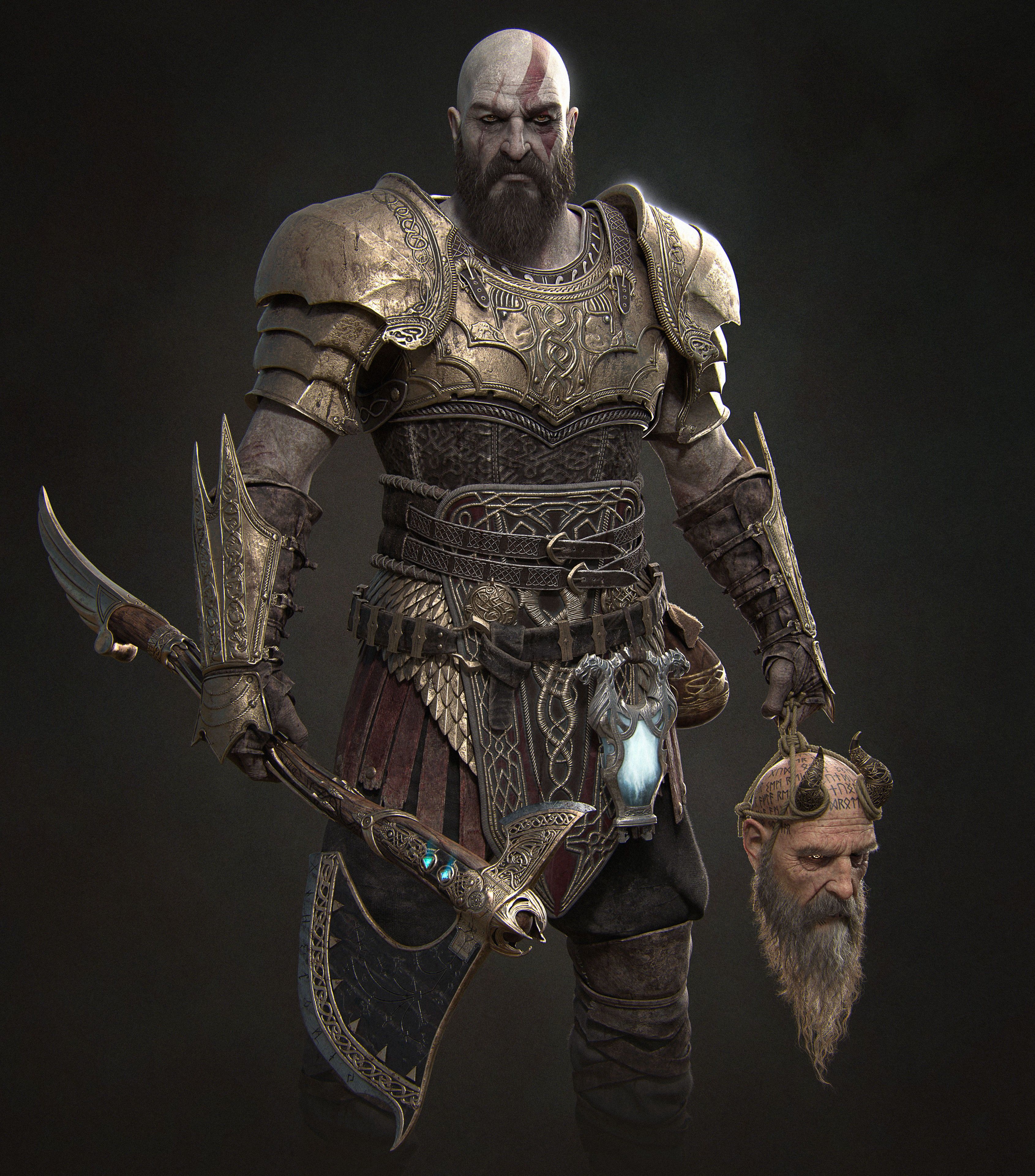 Kratos armatura dorata God of War, azione, 3381x3840 Full HD Verticale, Smartphone