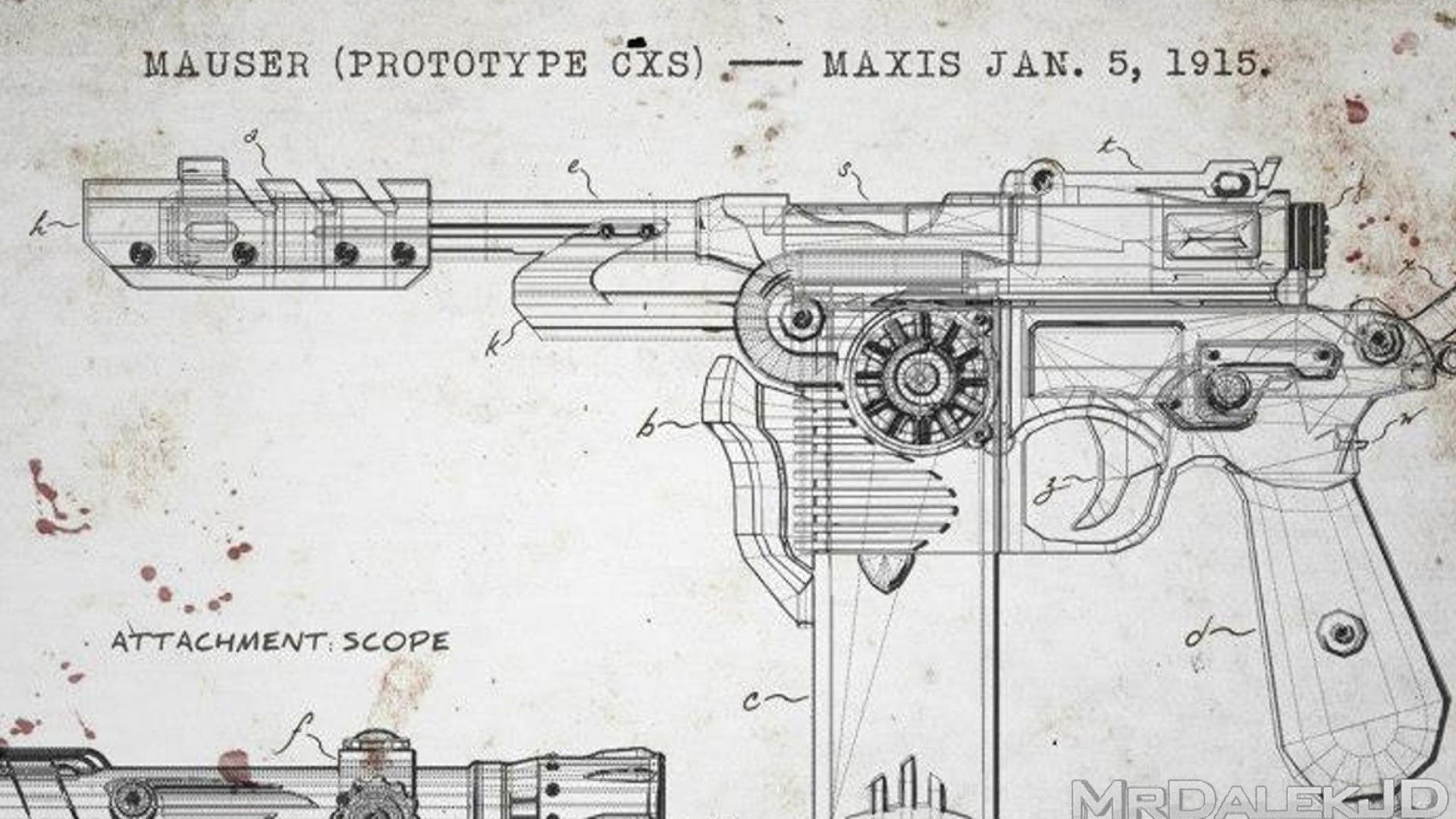 Schema pistola Mauser prototipo, 1920x1080 1080p, Desktop