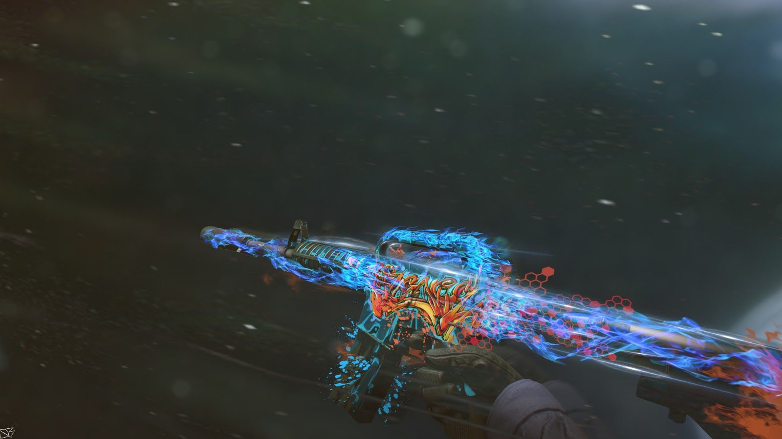Fucile CS:GO skin fiamme, 1600x900 HD, iMac
