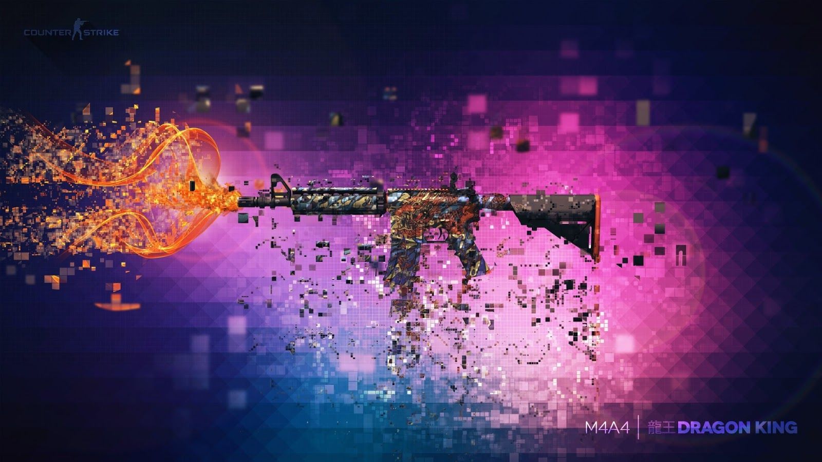 Fucile M4A4 skin Dragon King, 1600x900 900p, PC Desktop