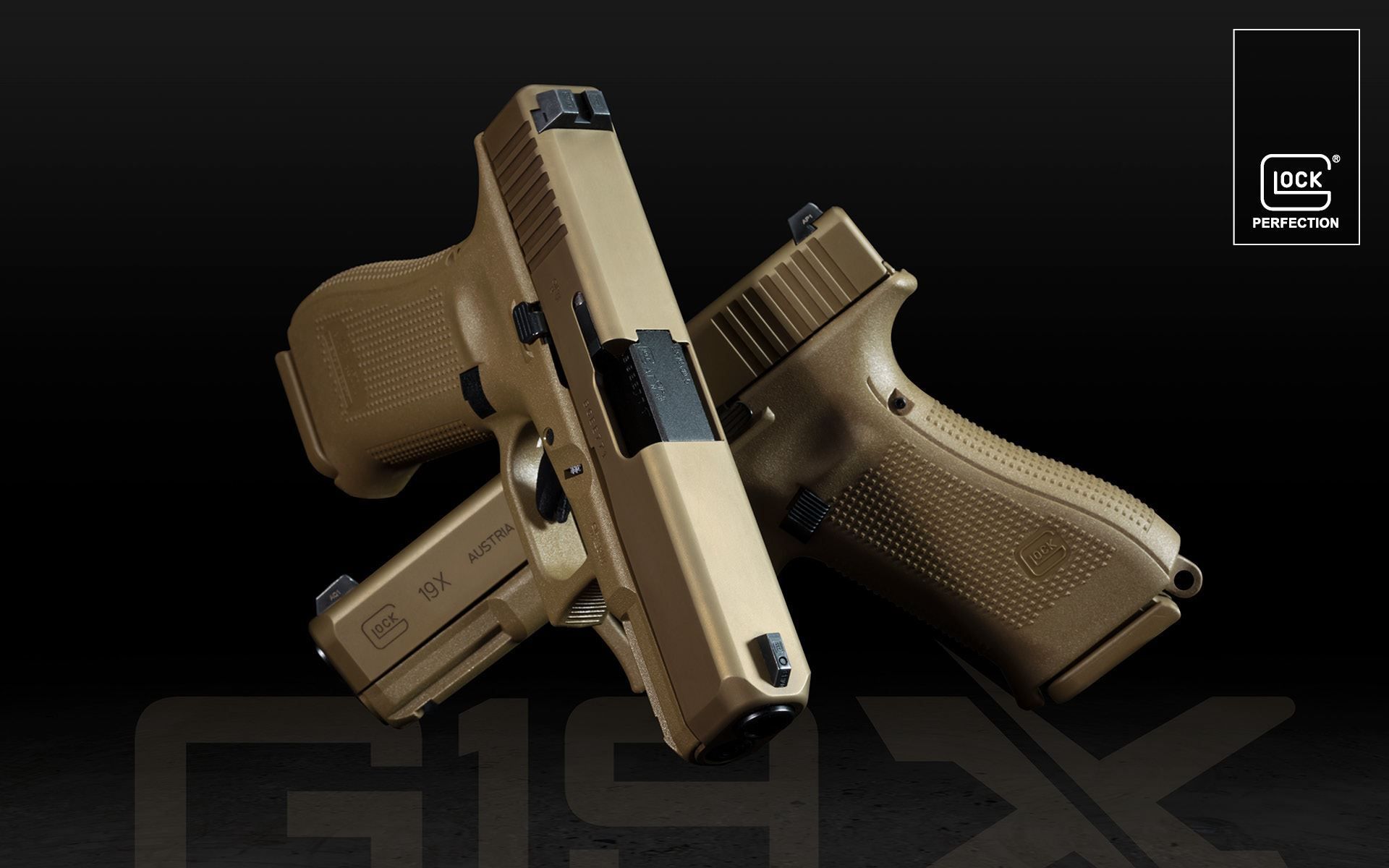 Pistole Glock tan sfondo nero, 1920x1200 Full HD+ WUXGA, PC