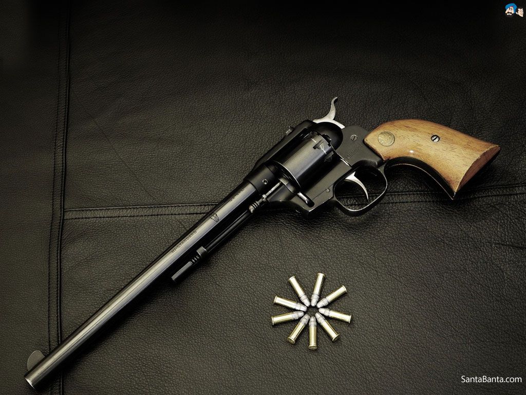 Revolver nero con proiettili, 1024x768 HD, PC Desktop