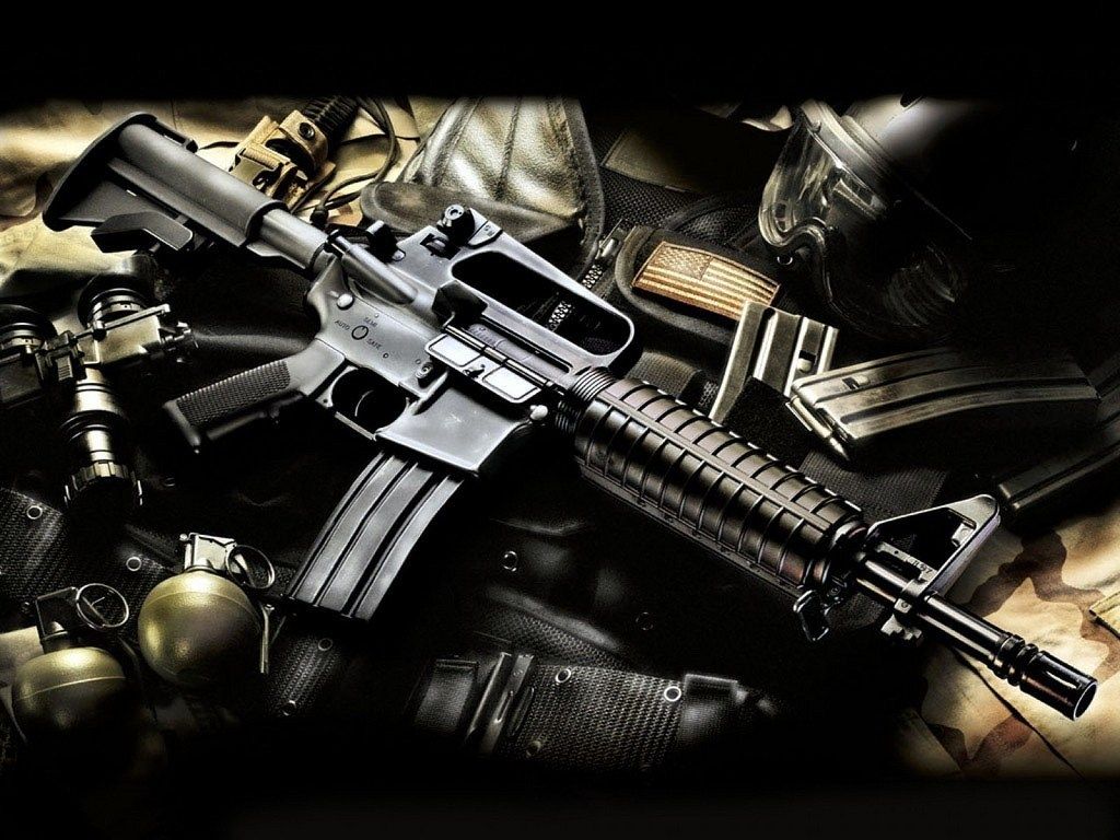 Fucile M4 con equipaggiamento militare, 1024x768 HD, Desktop