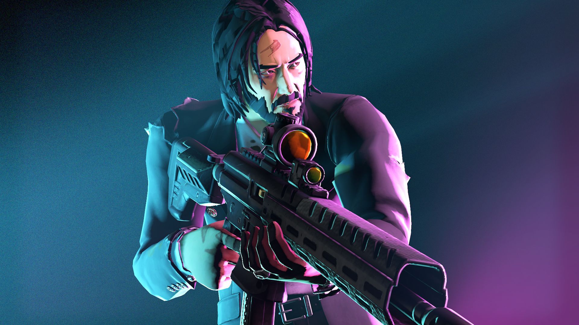 John Wick con fucile Fortnite, Epic Games, 1920x1080 Full HD 1080p, Desktop