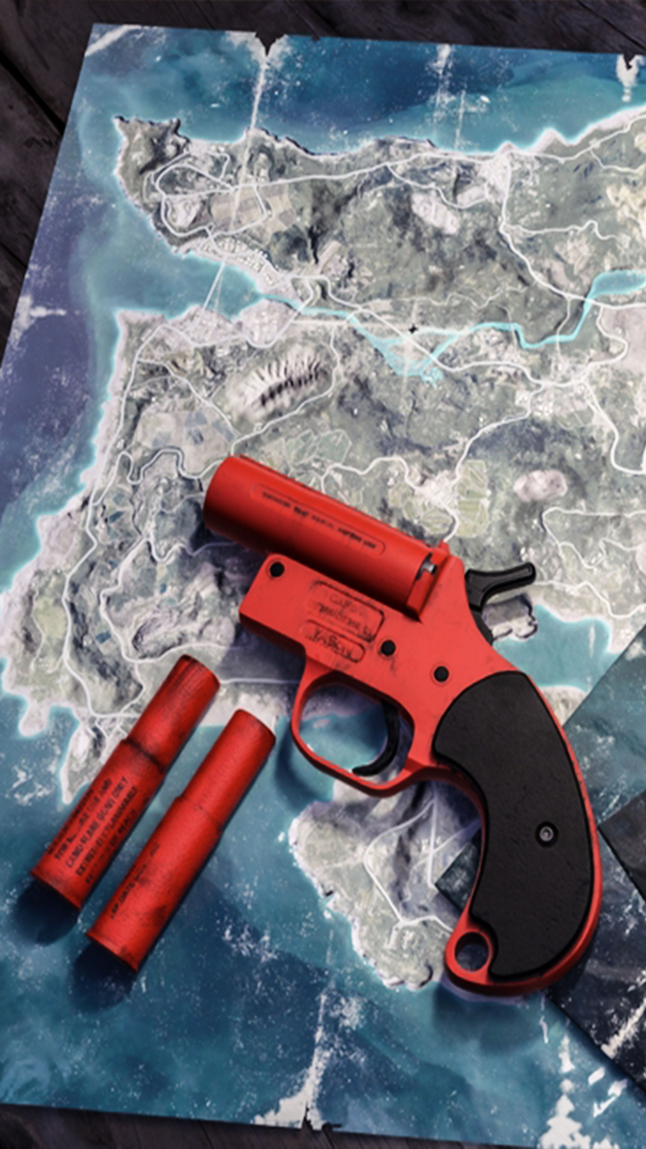 Flare gun PUBG rosso, battle royale, 2160x3840 Verticale, Telefono