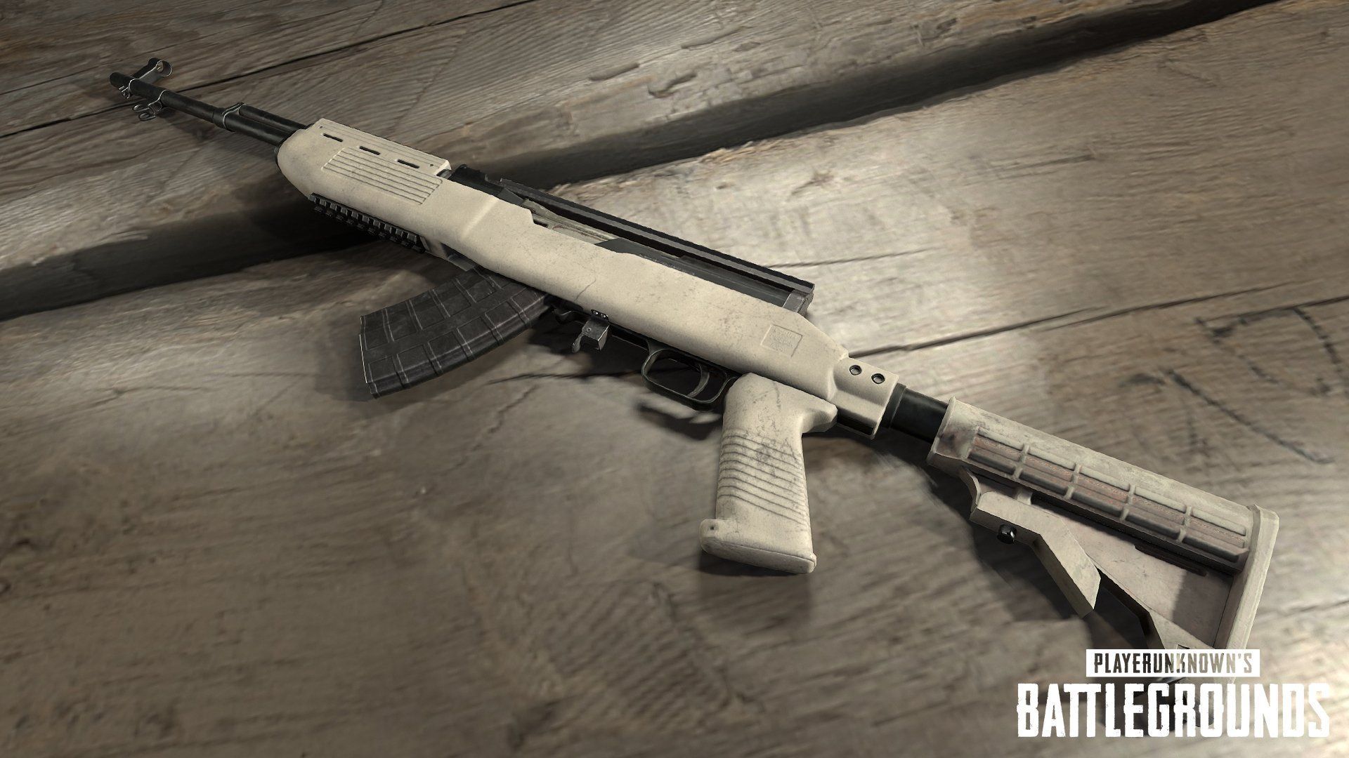 Fucile PUBG bianco su legno, 1920x1080 Full HD 1080p, PC Desktop