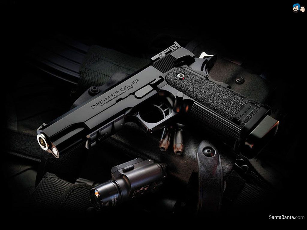 Pistola nera con torcia, 1024x768 HD, Laptop