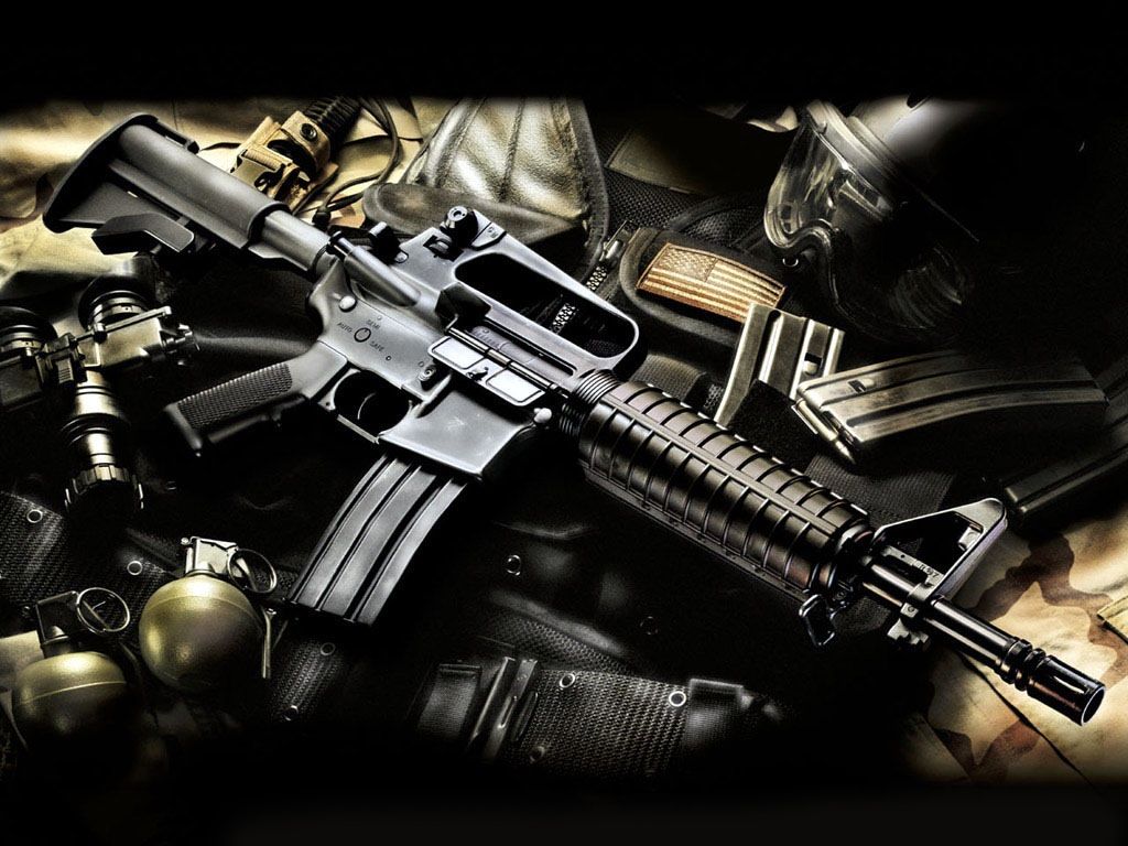 Fucile M4 con equipaggiamento militare, 1024x768 HD, PC