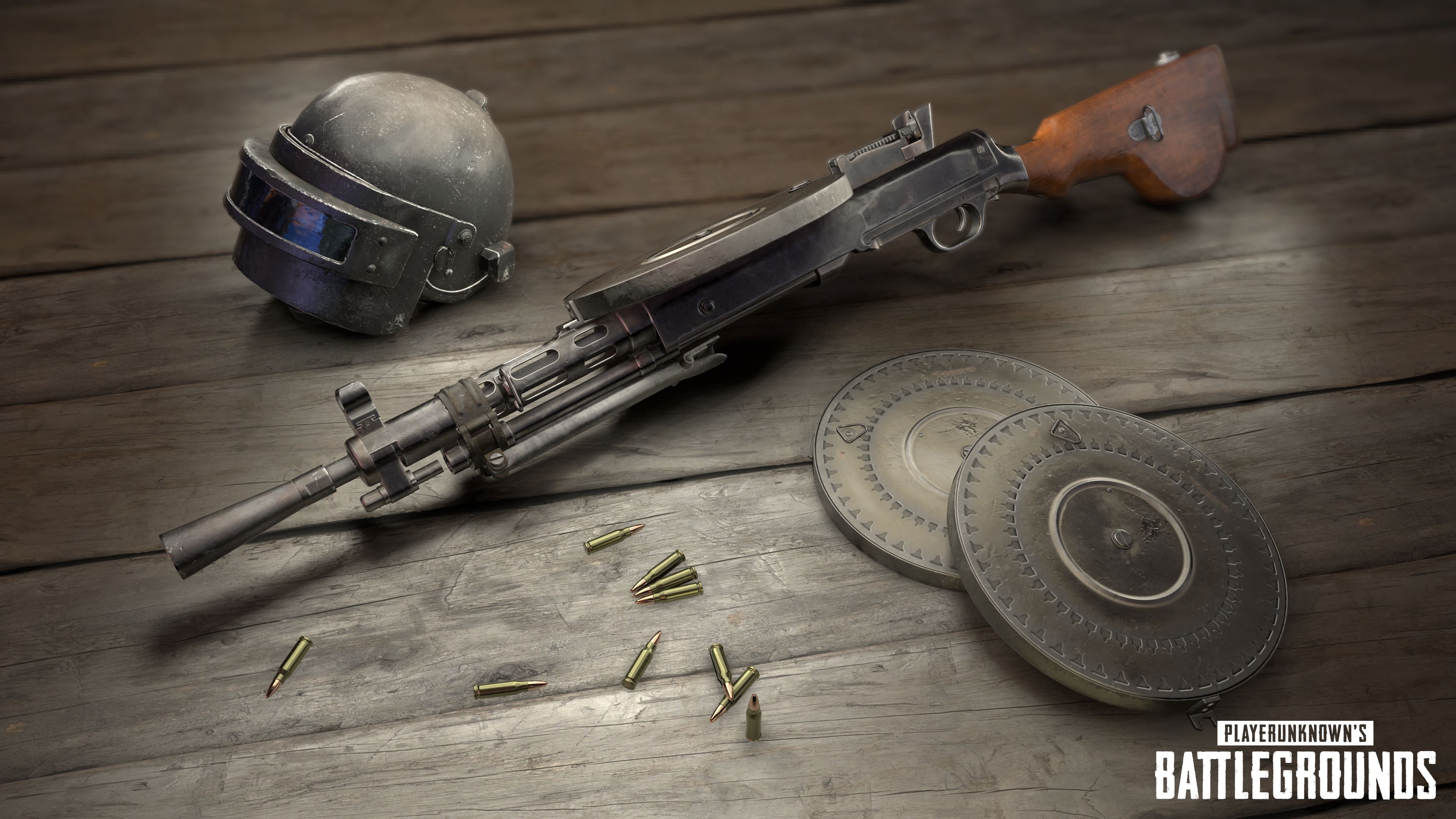 PUBG fucile AKM e casco, battle royale, 3840x2160 4K Ultra HD, Monitor 4K