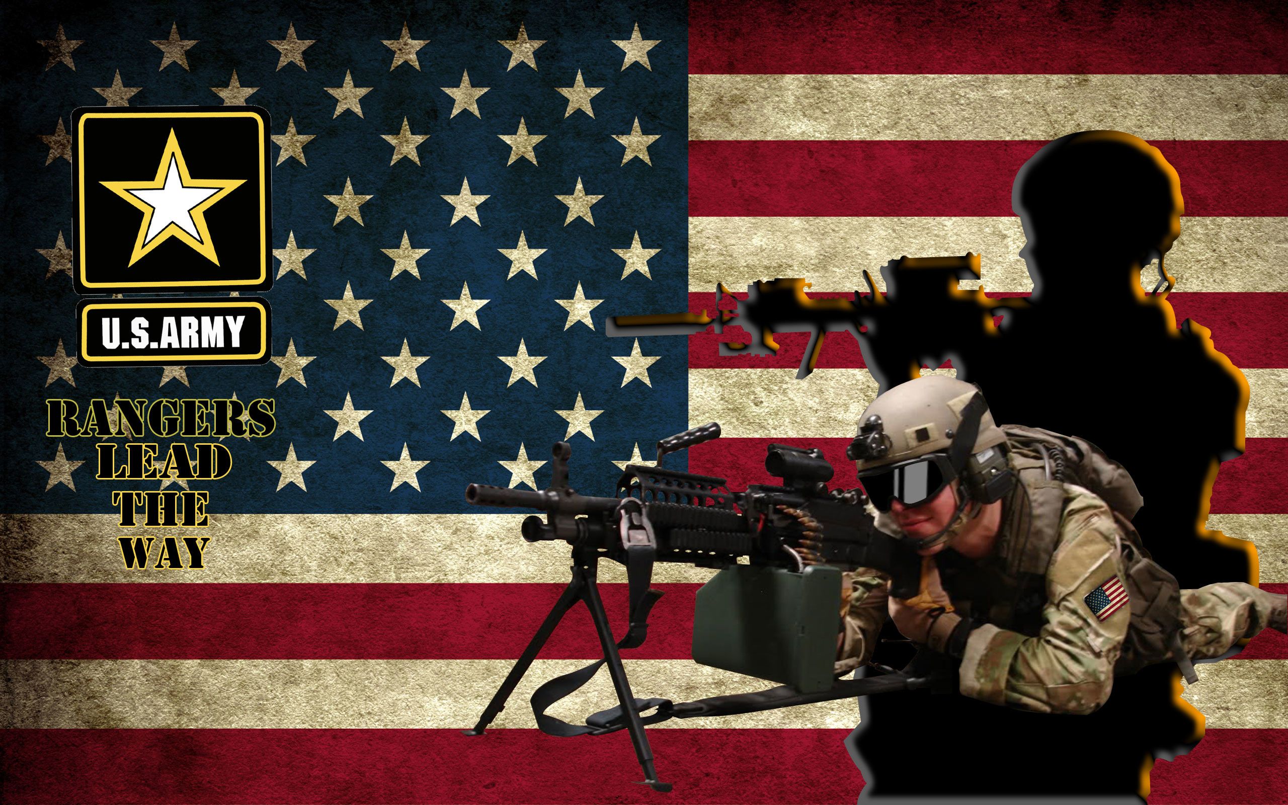 Soldato US Army bandiera americana, 2560x1600 2K+, Desktop