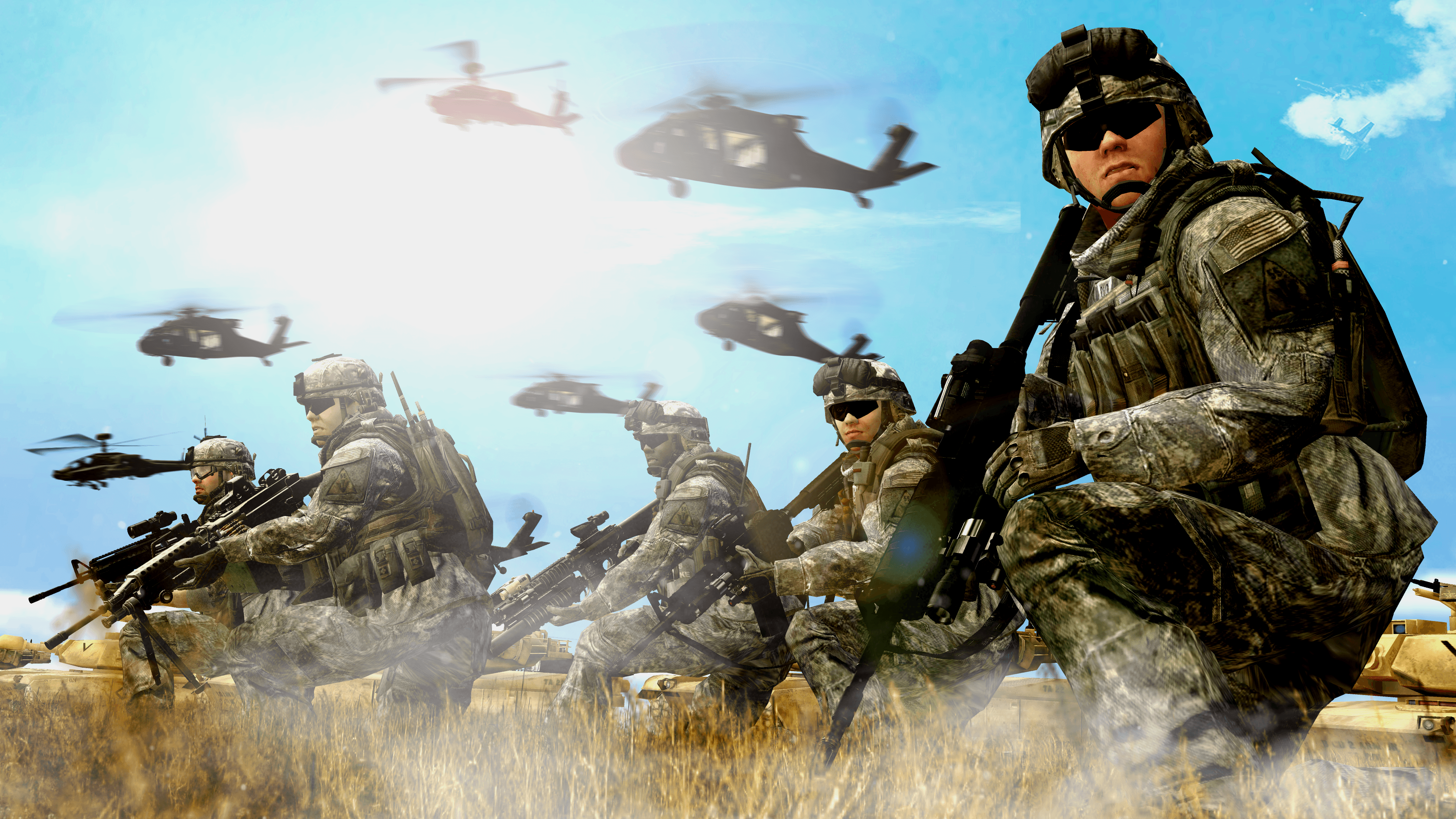 Soldati US Army con elicotteri, 3840x2160 Ultra HD, 4K TV