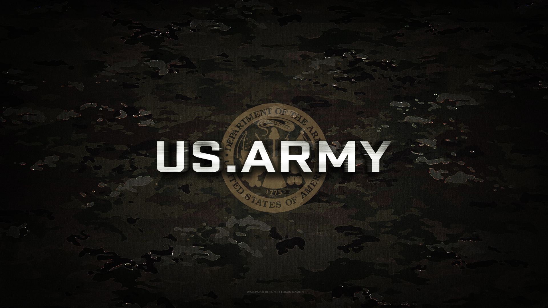 Logo US Army mimetico scuro, 1920x1080 Full HD, Laptop