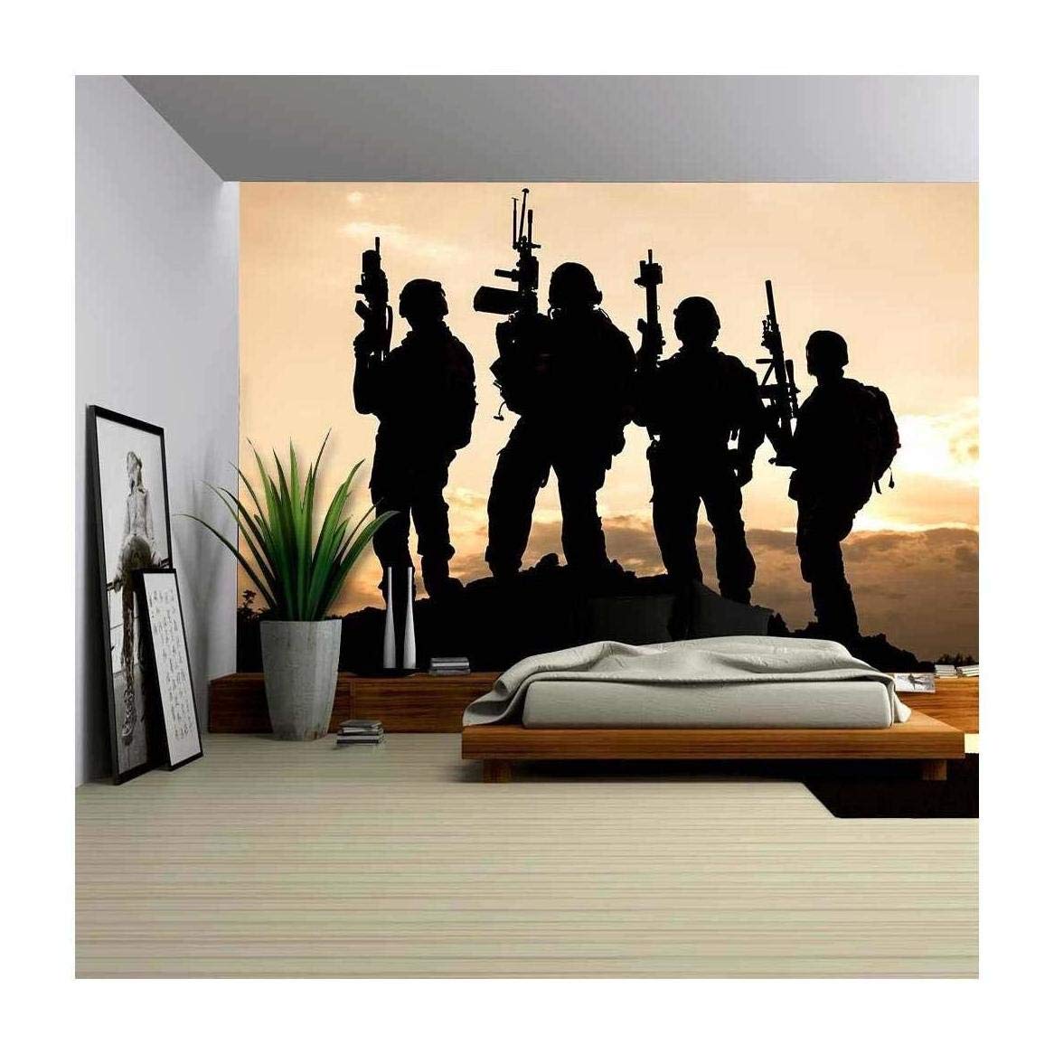 Silhouette soldati al tramonto, 1166x1166 HD, Desktop