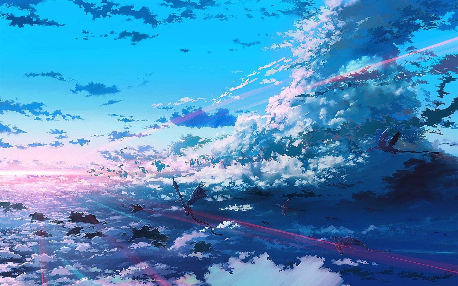 Cielo blu con nuvole anime, 1920x1200 Full HD+ WUXGA, Desktop