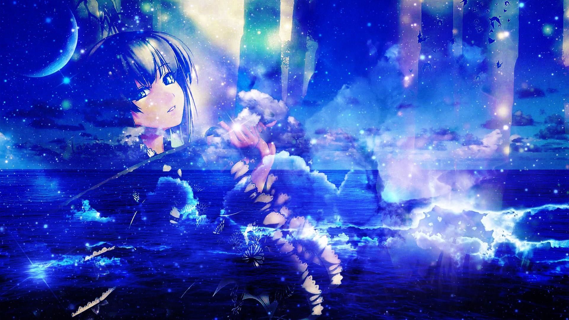 Personaggi anime foresta magica blu, 1920x1080 1080p, Desktop