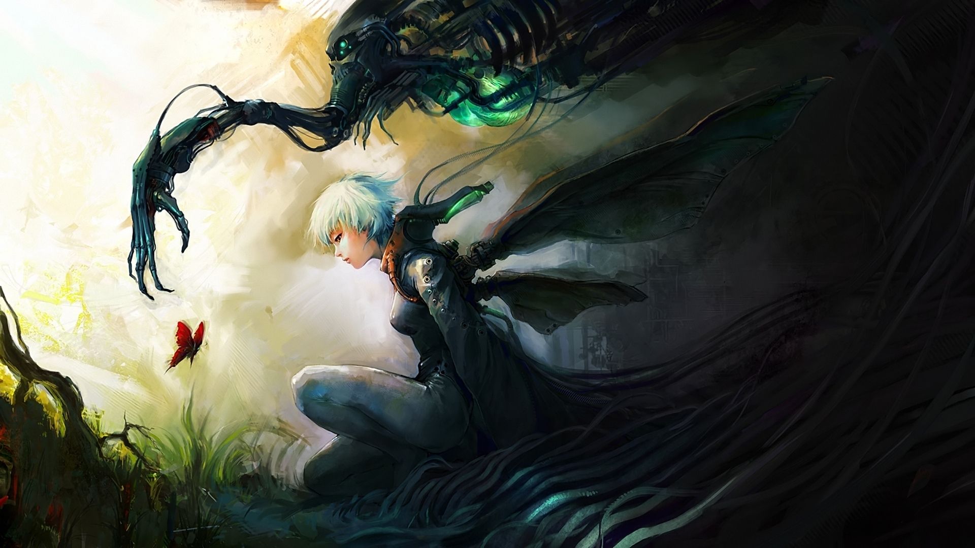 Ragazzo anime con creatura oscura, 1920x1080 1080p, PC Desktop