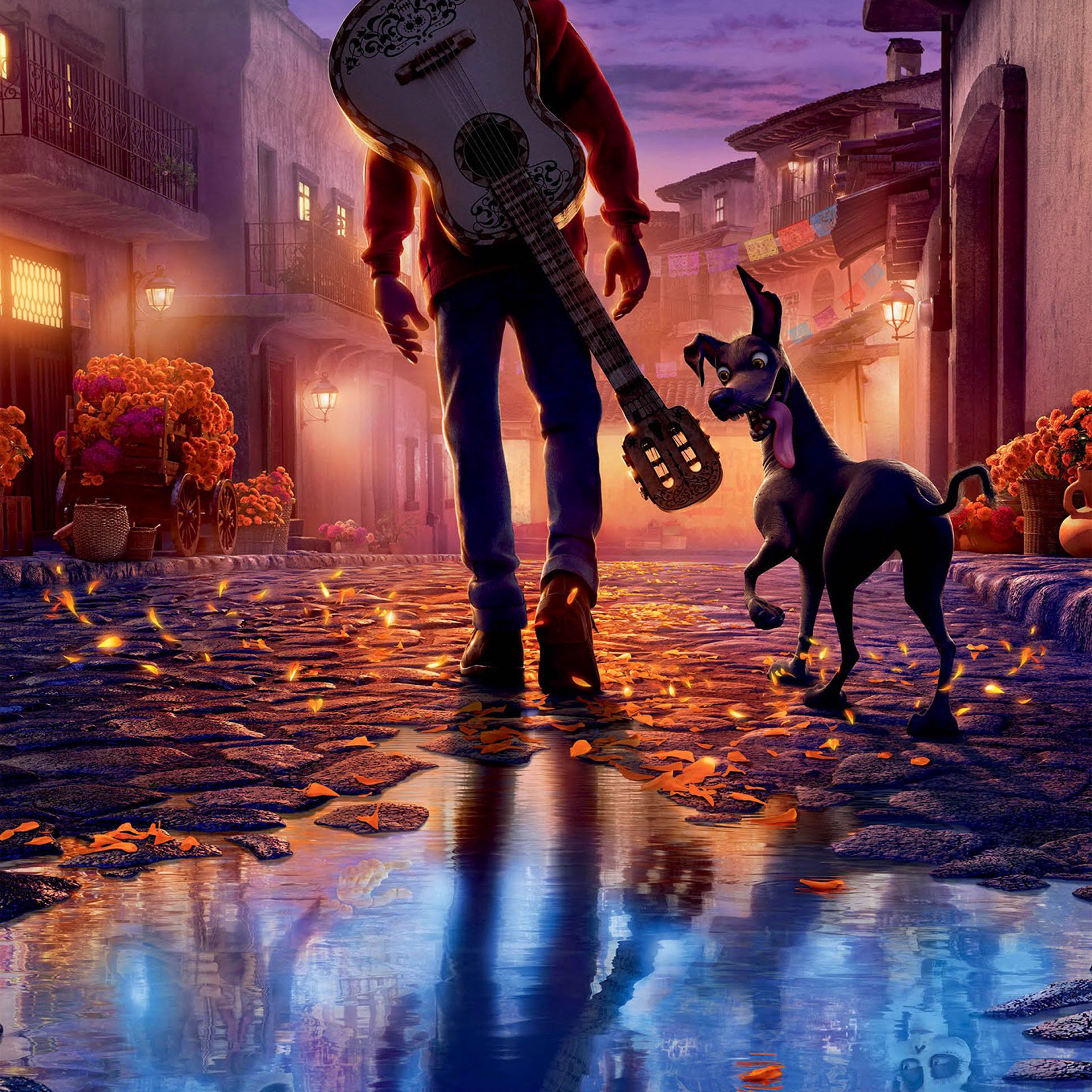 Coco Pixar Miguel chitarra strada, film Pixar, 2732x2732 2K+, PC