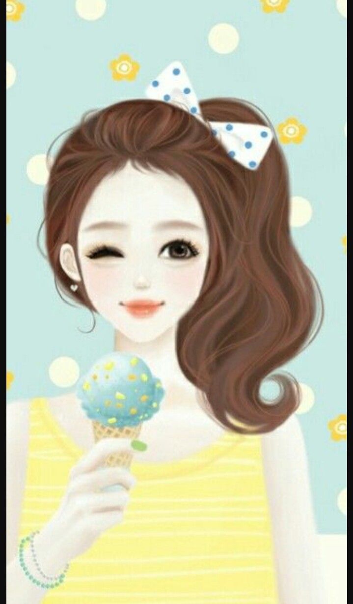 Ragazza illustrata capelli rosa, 720x1280 Full HD Verticale, Smartphone