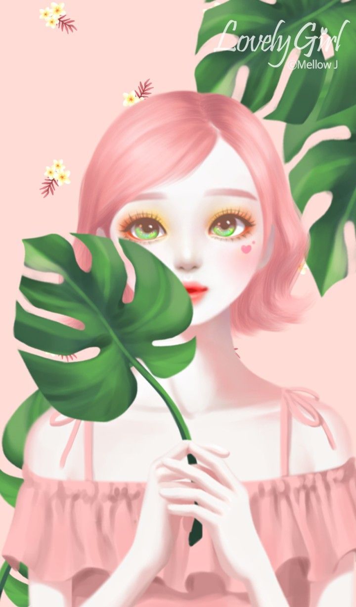 Ragazza cartone con macaron, 700x1195 Verticale, POCO