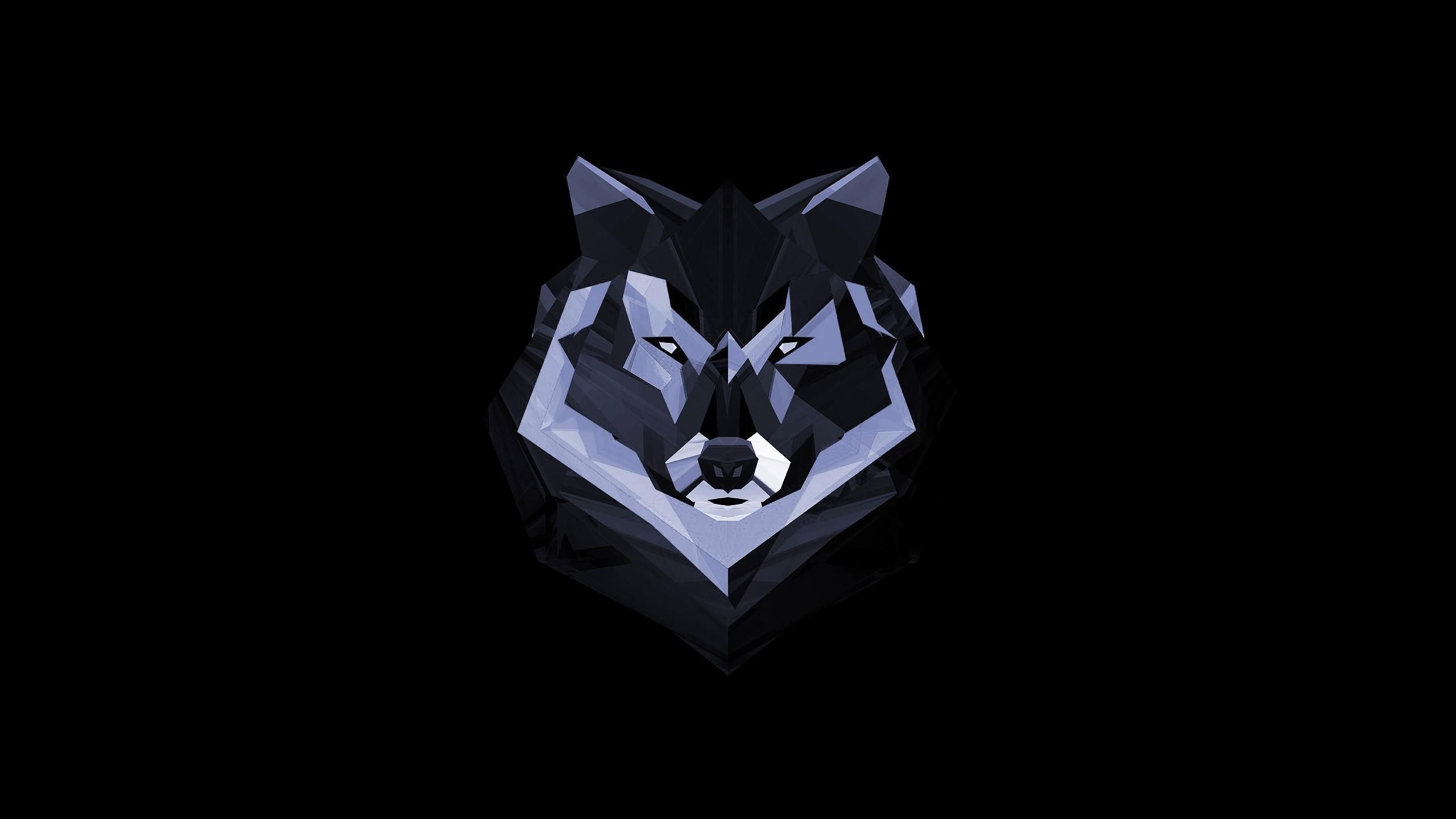 Lupo geometrico low poly, 2560x1440 QHD, Laptop