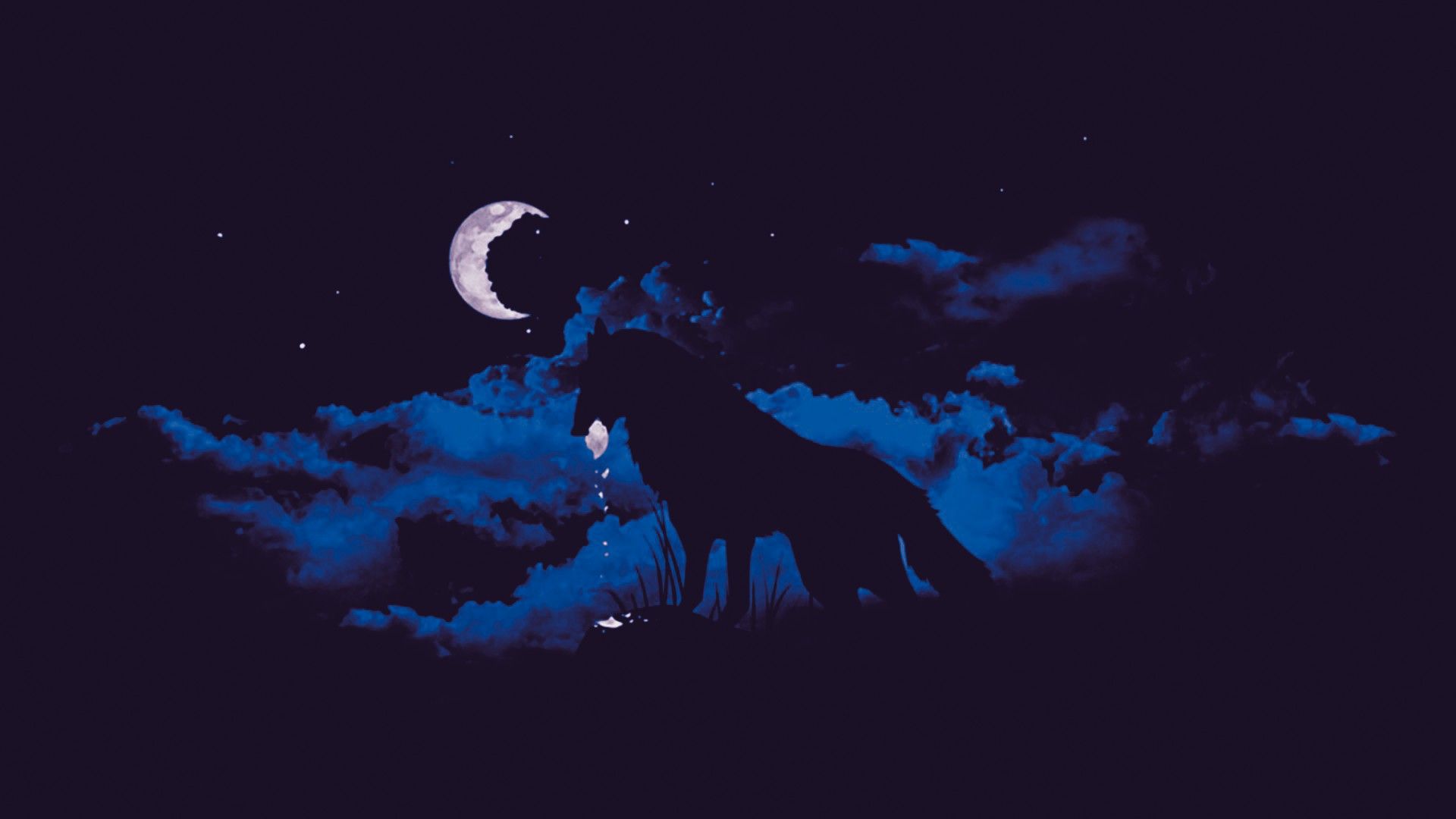 Lupo ululante luna notte, 1920x1080 1080p, Desktop