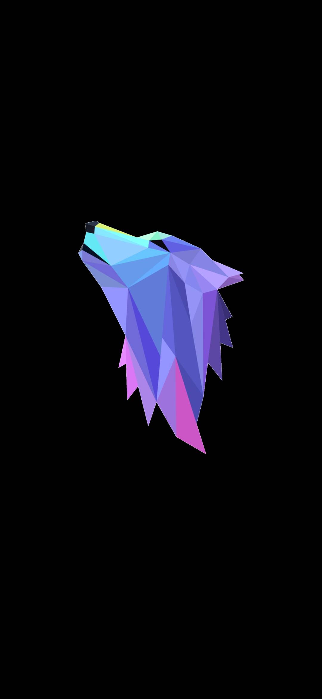 Lupo geometrico low poly colorato, 1080x2340 Verticale, Mobile
