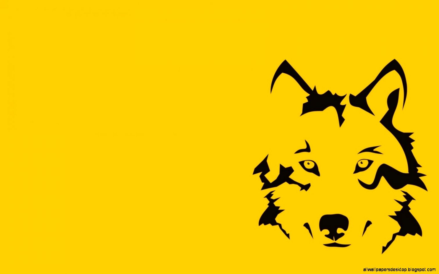 Lupo stilizzato nero su giallo, 1512x945 720p, PC