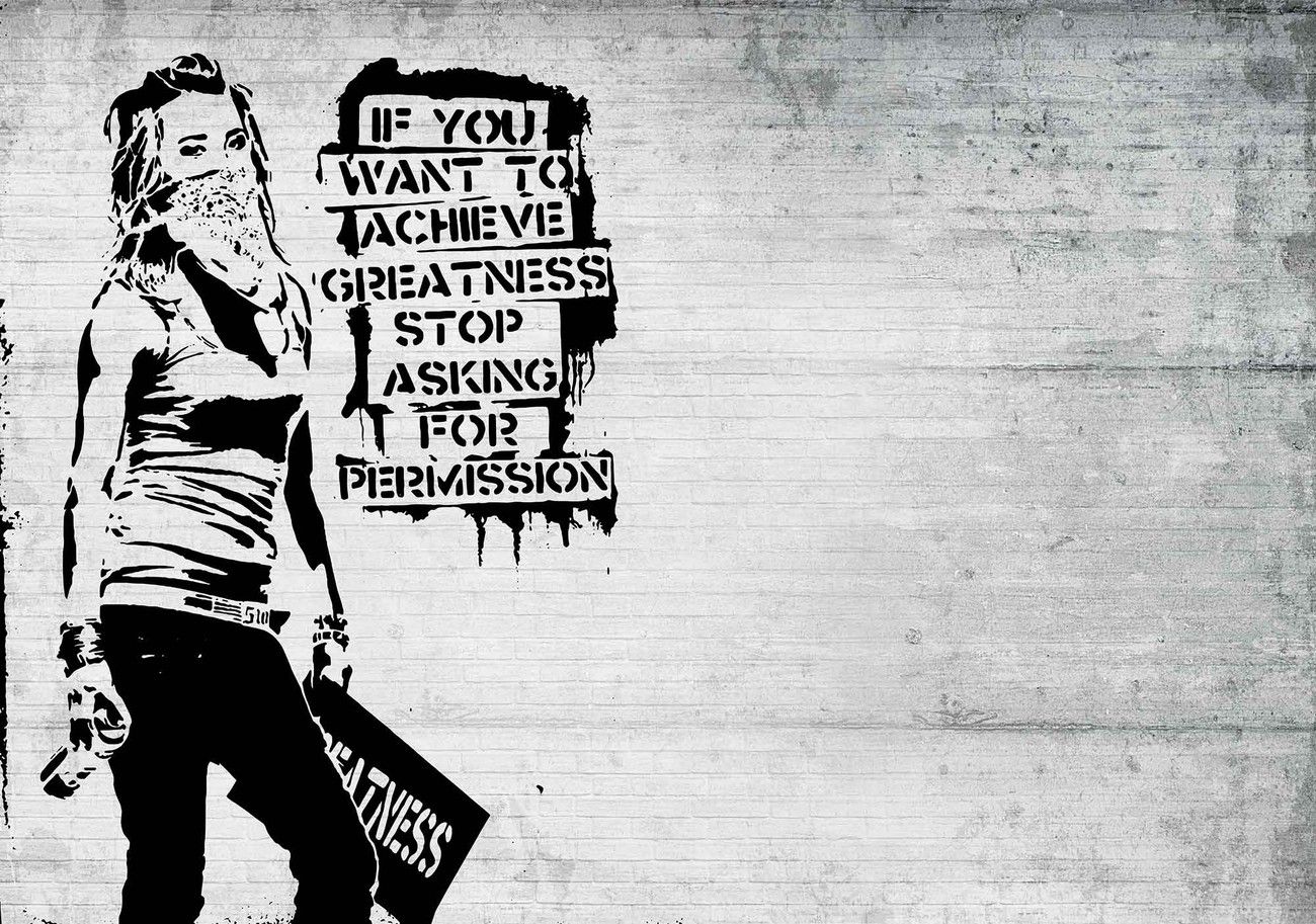 Street art Banksy graffiti muro, 1300x913 720p, Laptop