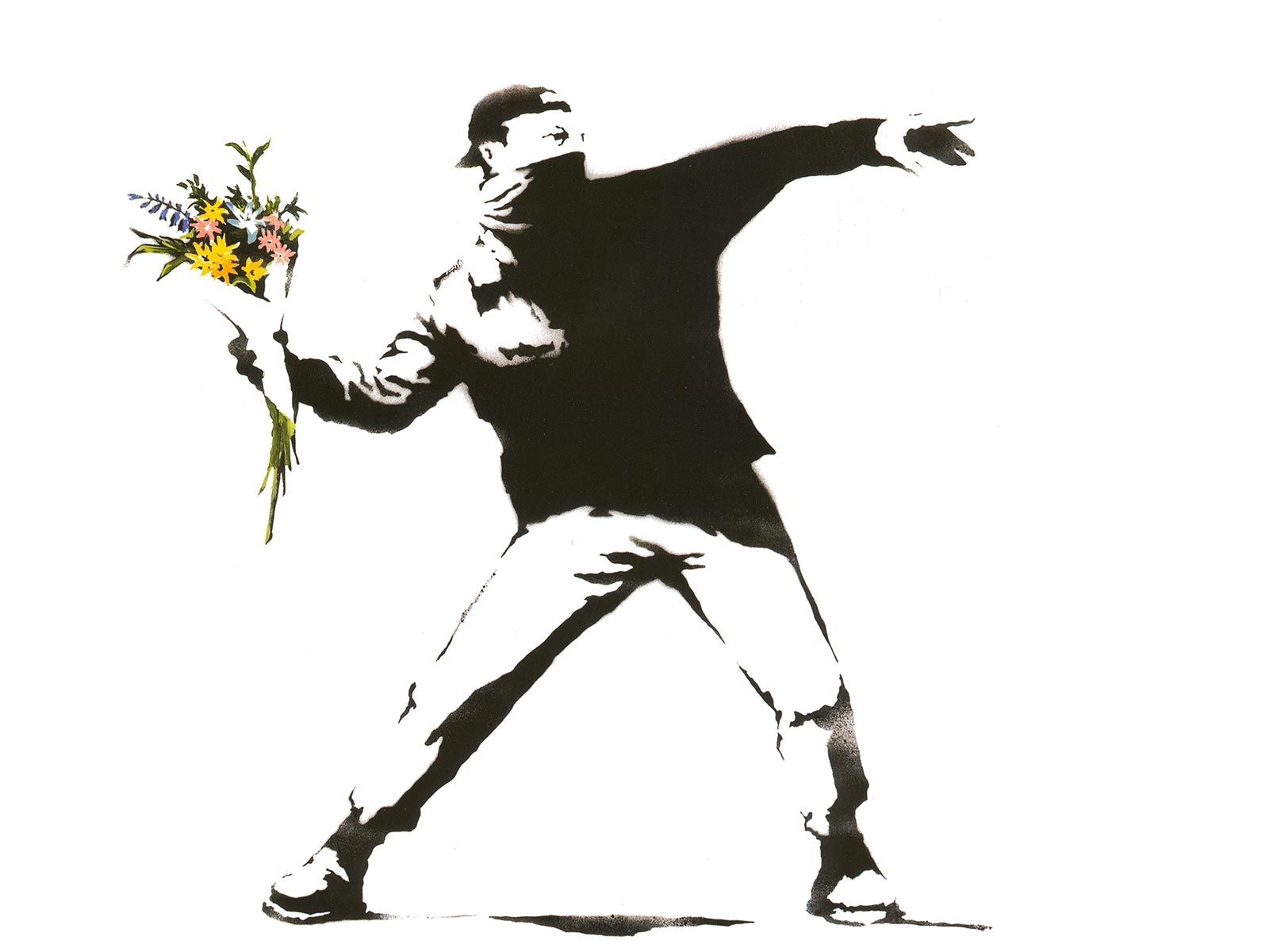 Lanciatore di fiori Banksy, 1600x1200 HD, Desktop