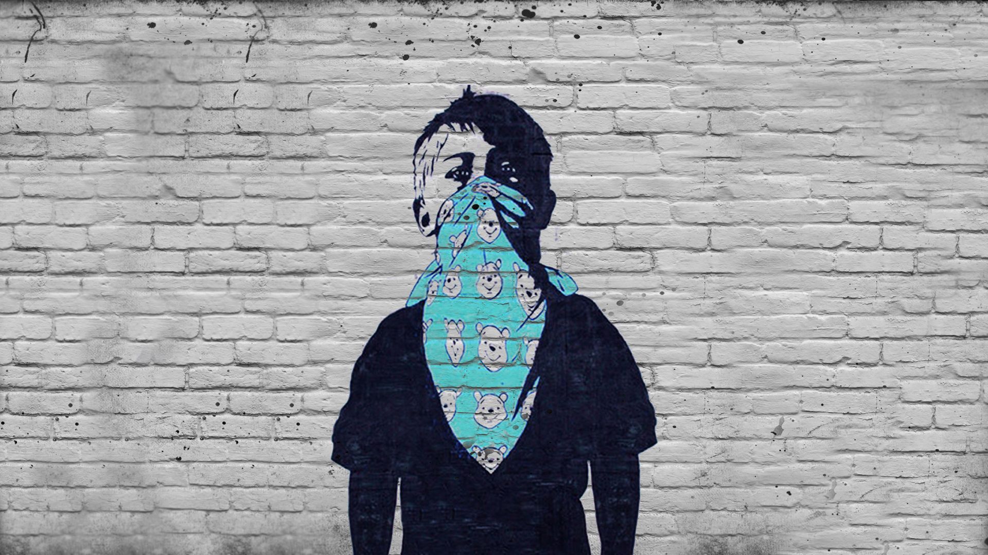 Bambino stencil bandana turchese, 1920x1080 Full HD, Desktop