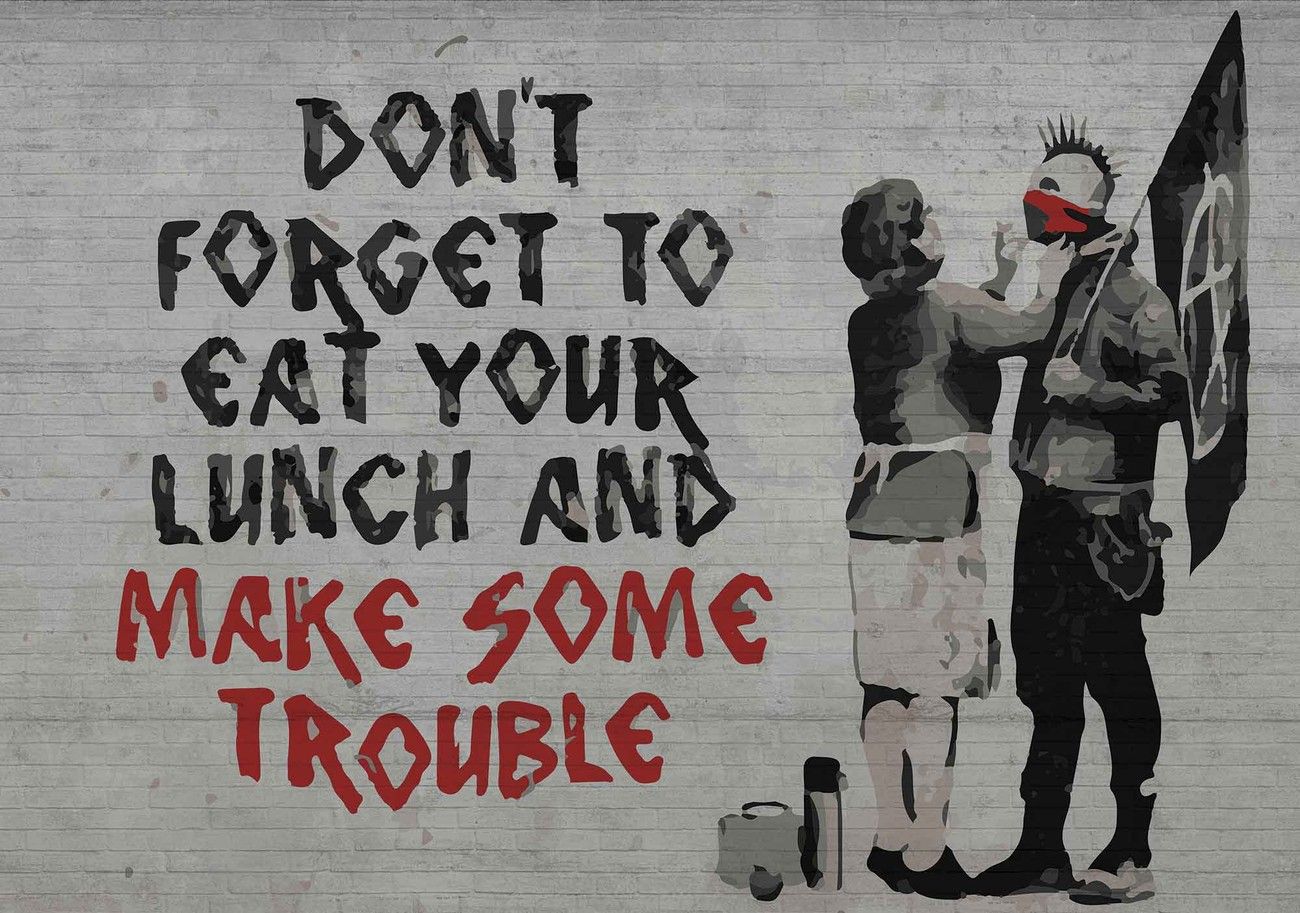 Murale Banksy bambino anarchico, 1300x913 HD, Desktop