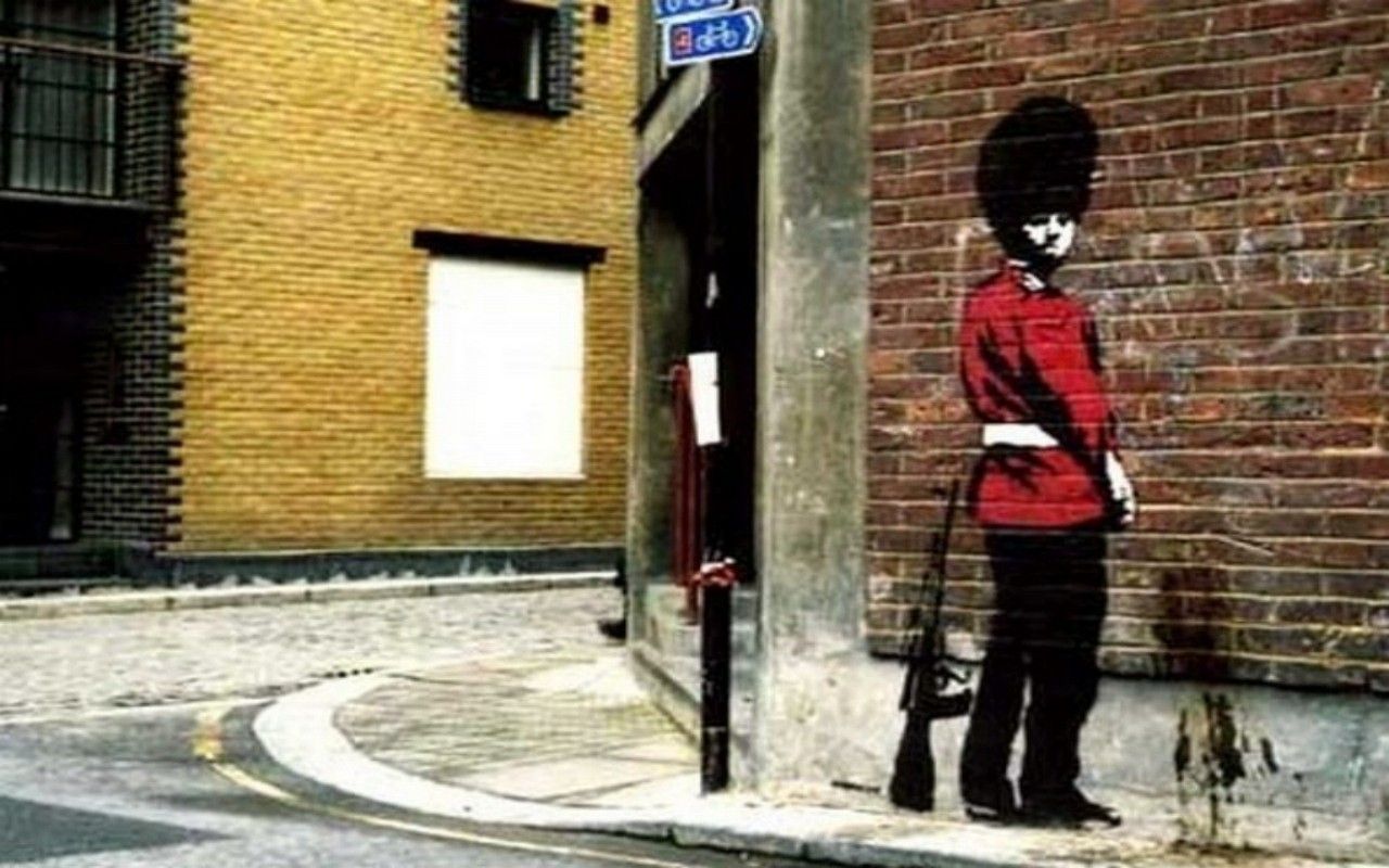 Guardia reale stencil Banksy, 1280x800 HD, Desktop