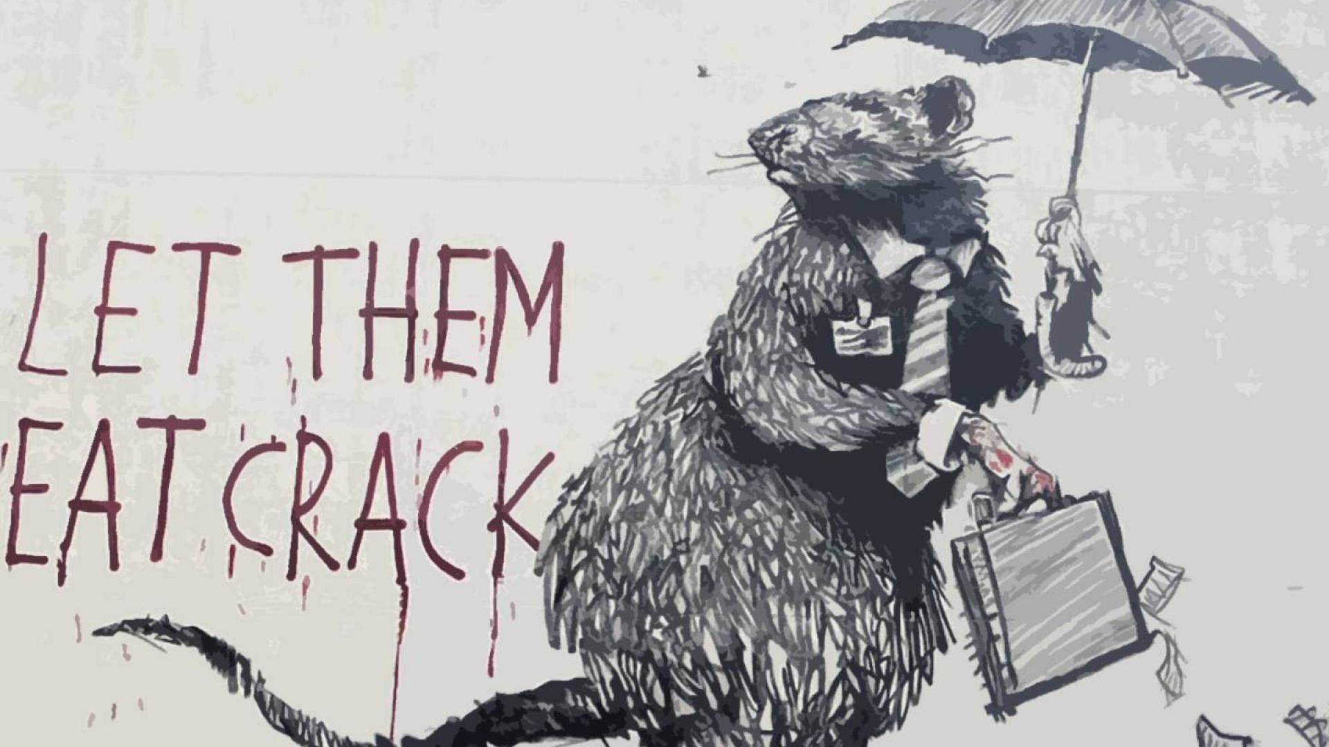 Ratto stencil Banksy testo, 2560x1600 2K, MacBook Pro