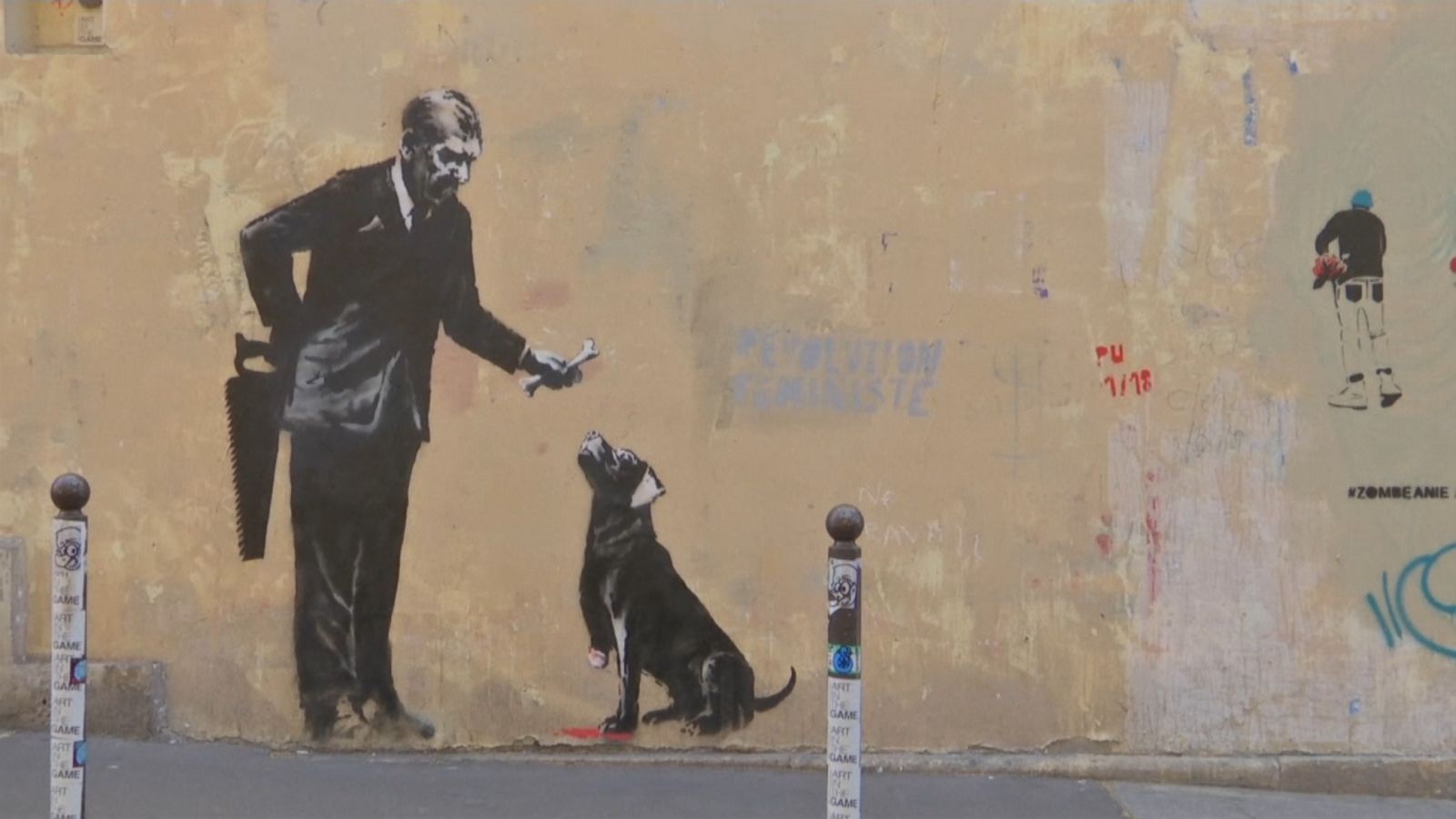 Poliziotto con cane graffiti, 1280x804 HD, Desktop