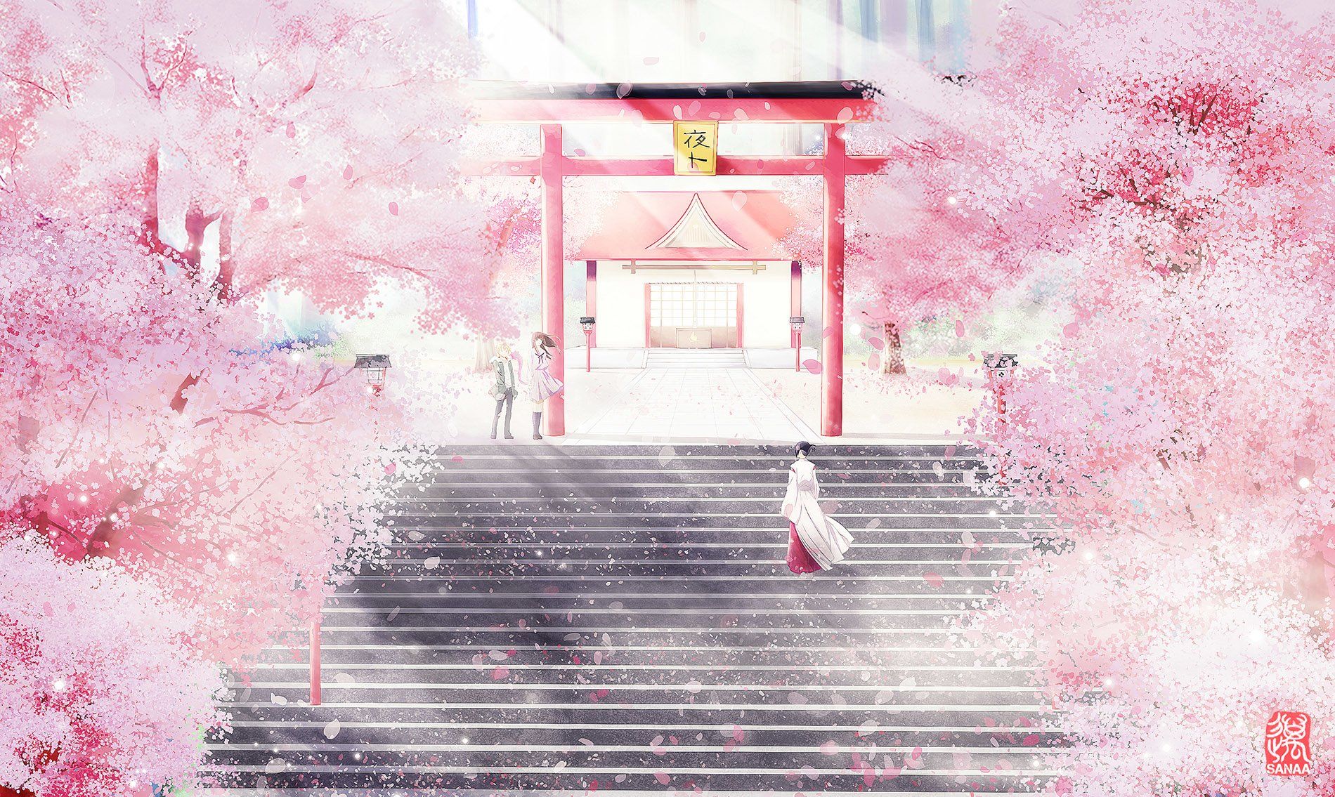 Torii con fiori di ciliegio, 1900x1135 HD Ready, Laptop