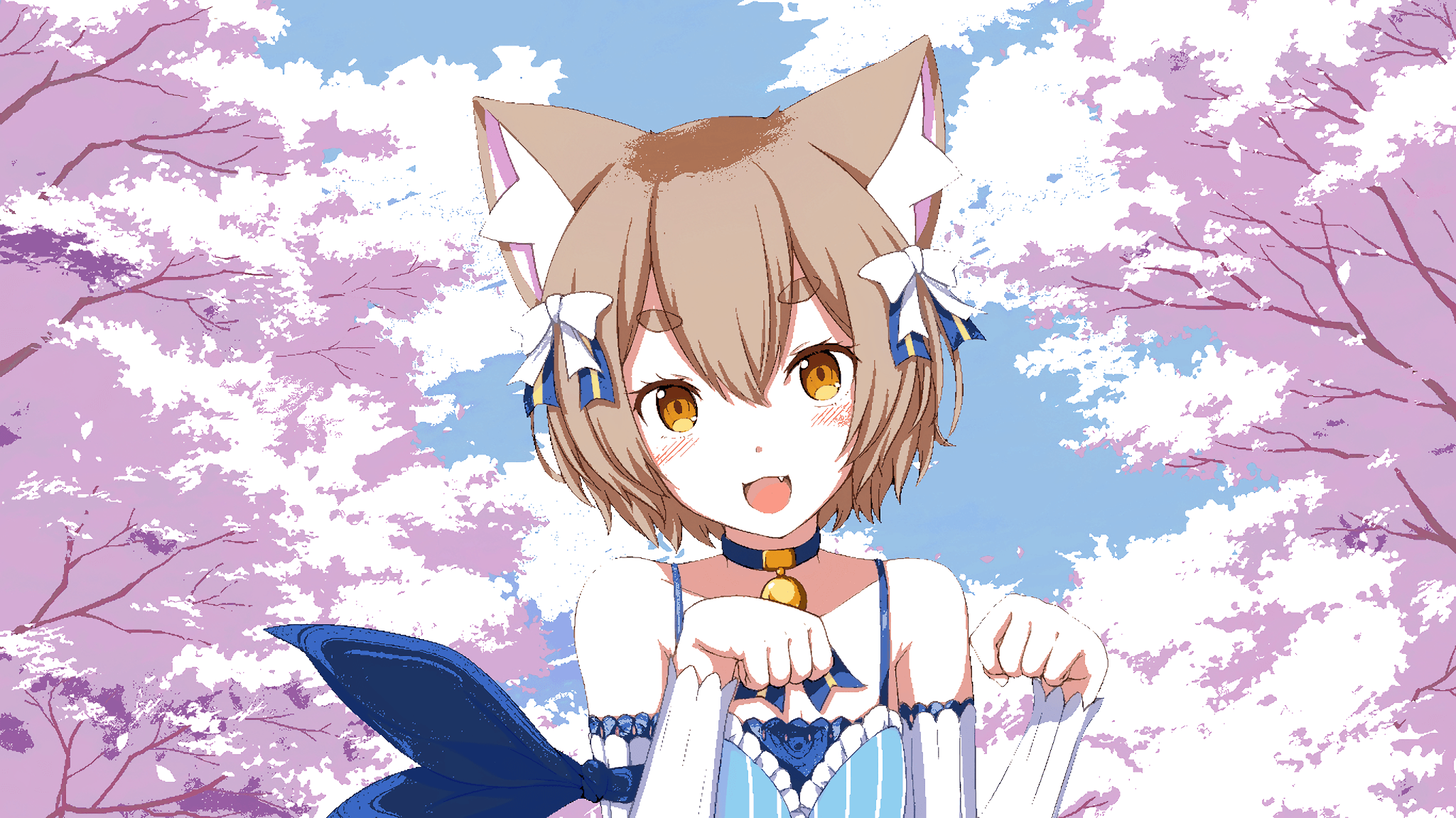 Ragazza anime con orecchie di gatto, 2049x1152 alta risoluzione, PC Desktop